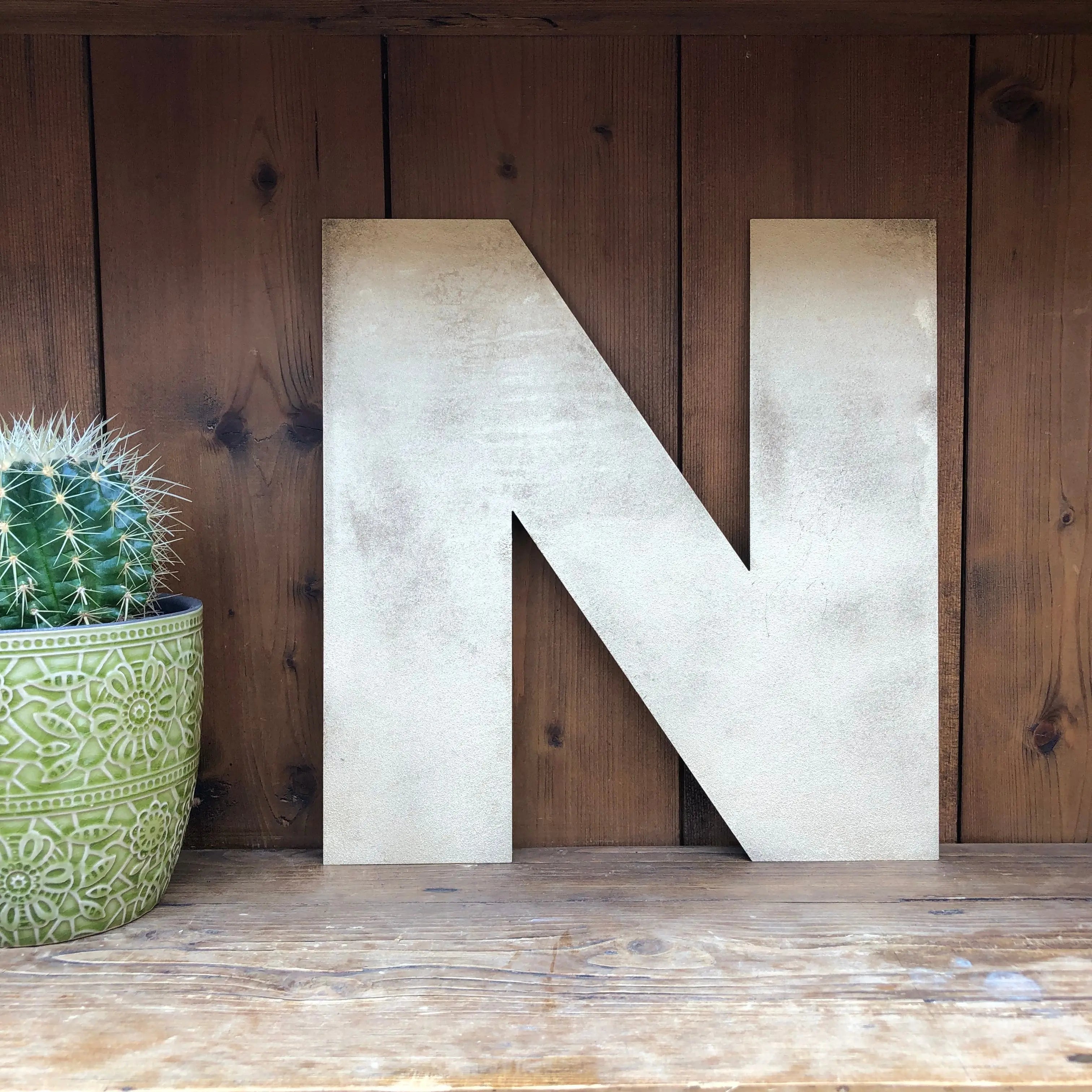 Rustic Warehouse Gold Metal Alphabet Letters – Vintage Fat Font Signage