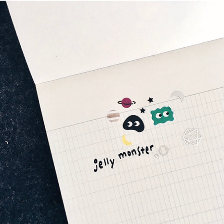 Jelly Monster Decorative Sticker Sheet for Journaling by Suatelier