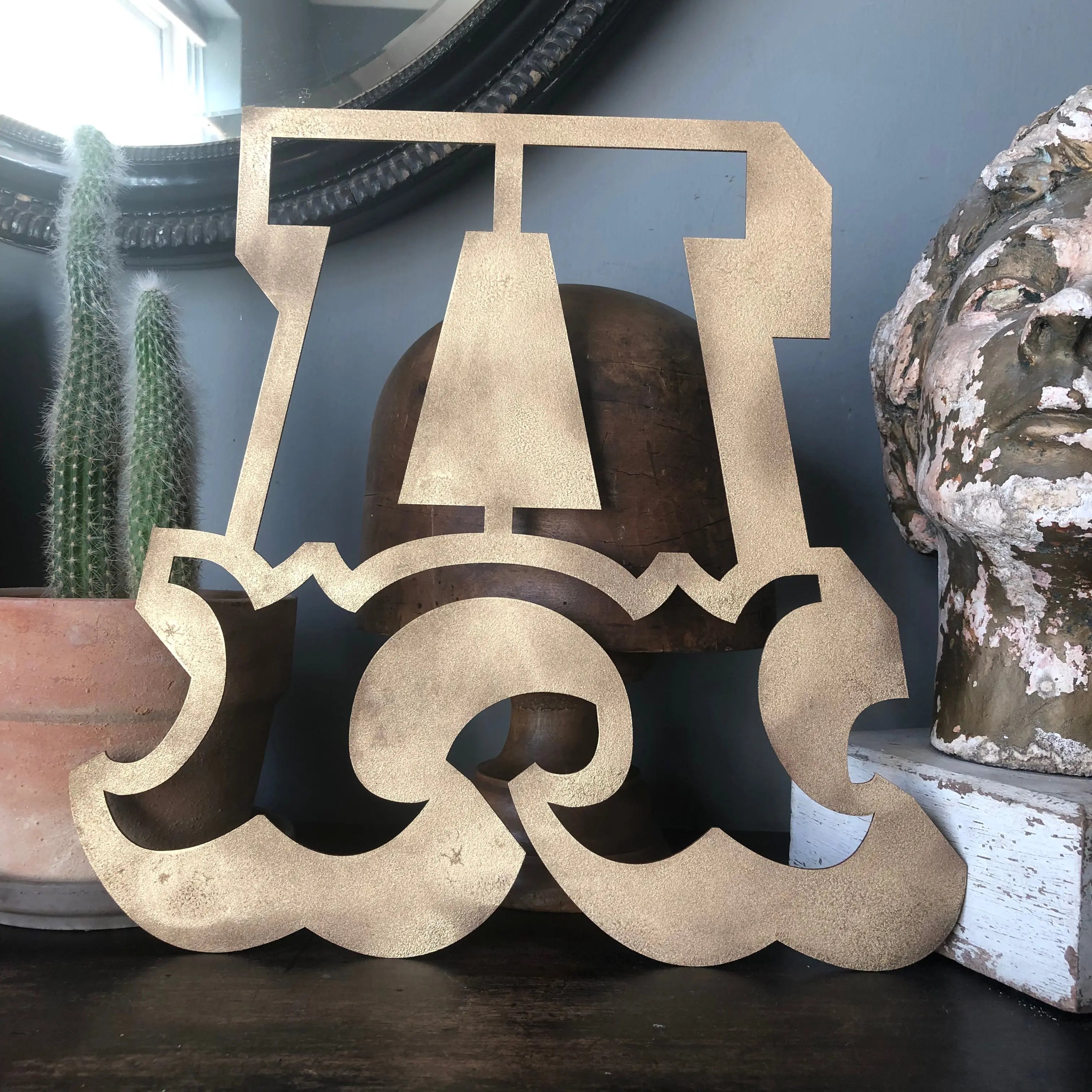 Rustic Gold Metal Carnival Letters | Distressed Steel Signage by Norfolk