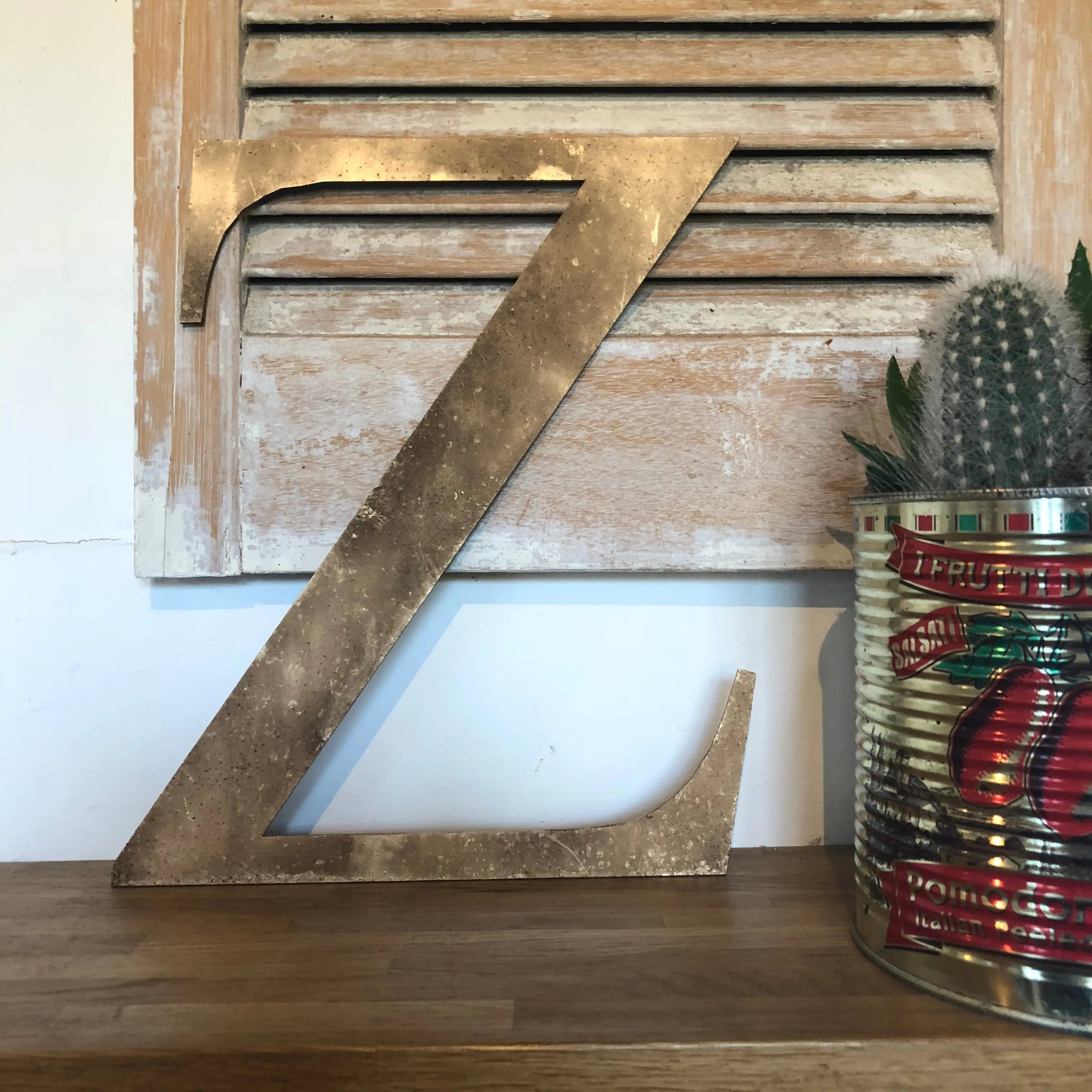 Rustic Distressed Gold Metal Letters | Classic Steel Wall Signage by RWN