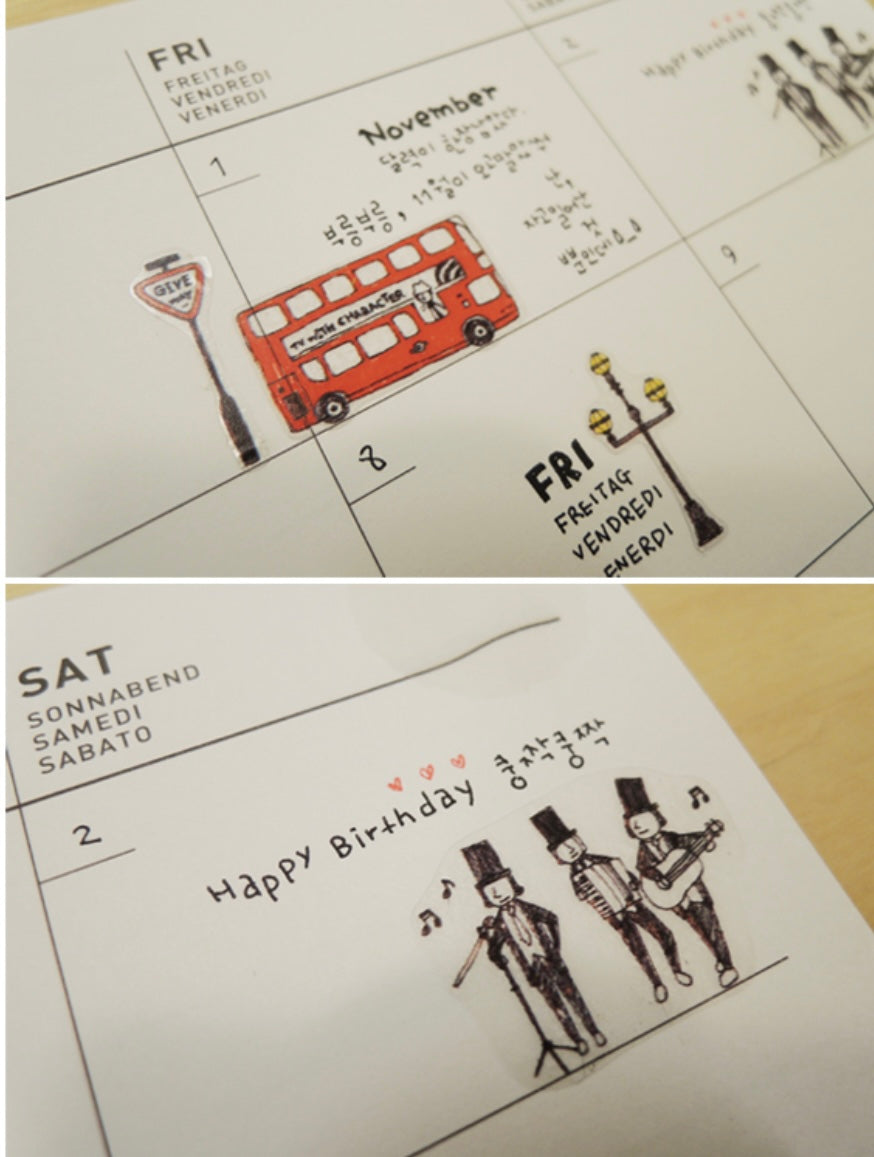 Suatelier London Theme Decorative Stickers for Journaling by LuLuFun