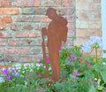Rustic Metal Soldier Garden Statue – 51cm Steel Outdoor Ornament