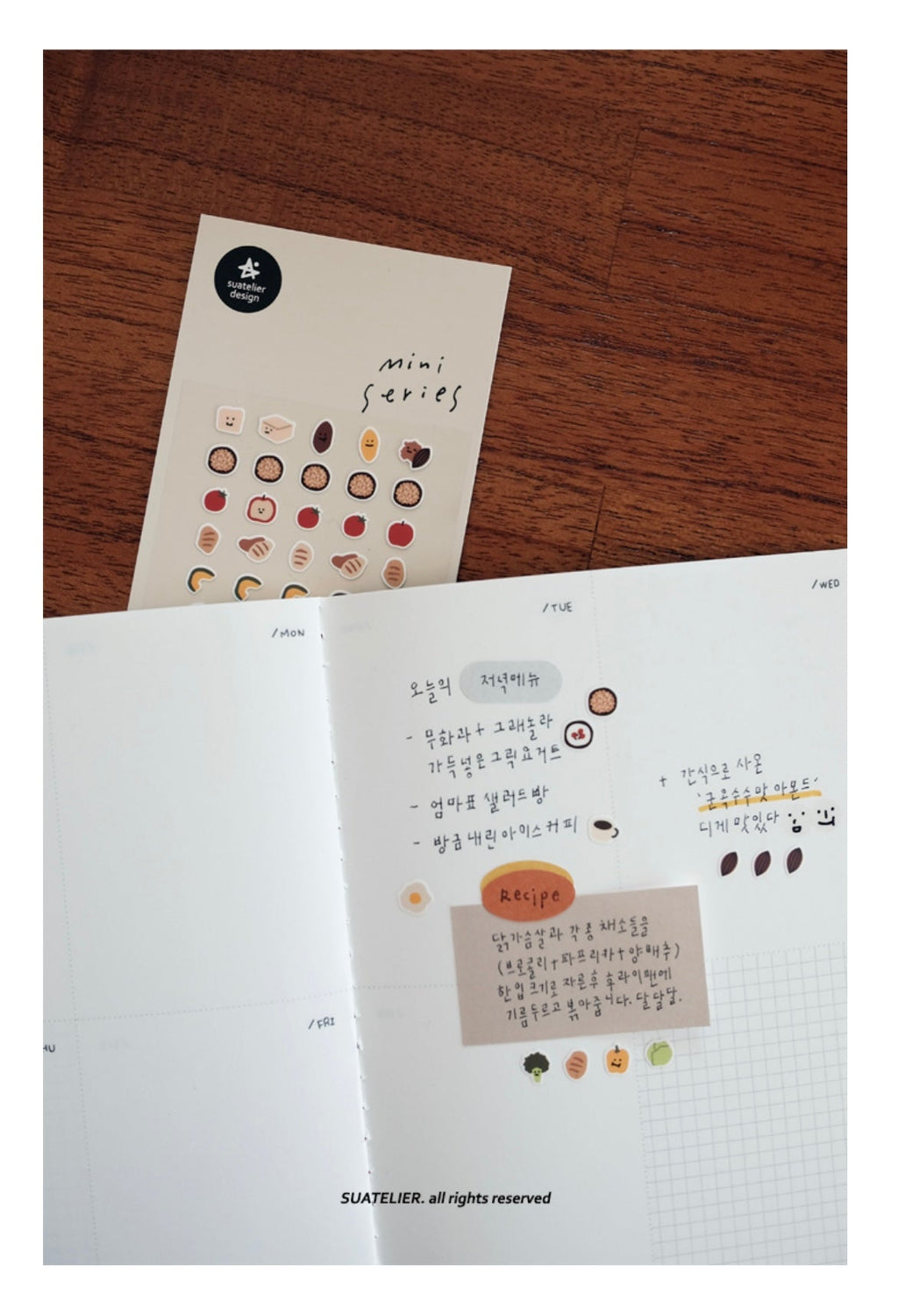 Suatelier Food.03 Decorative Food Stickers for Journaling - 1 Sheet