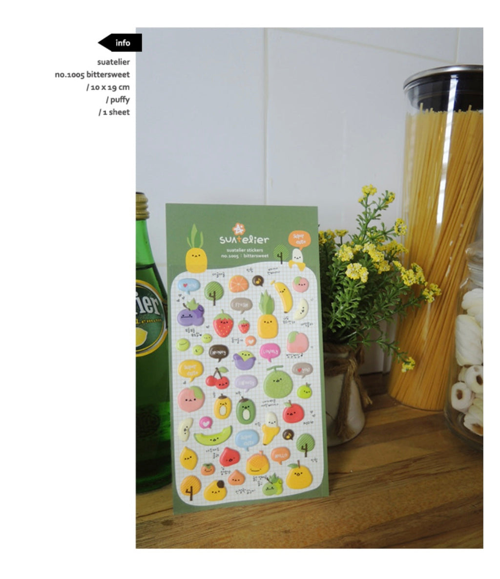 Suatelier A Bitter Sweet Decorative Stickers for Journaling - 1 Sheet