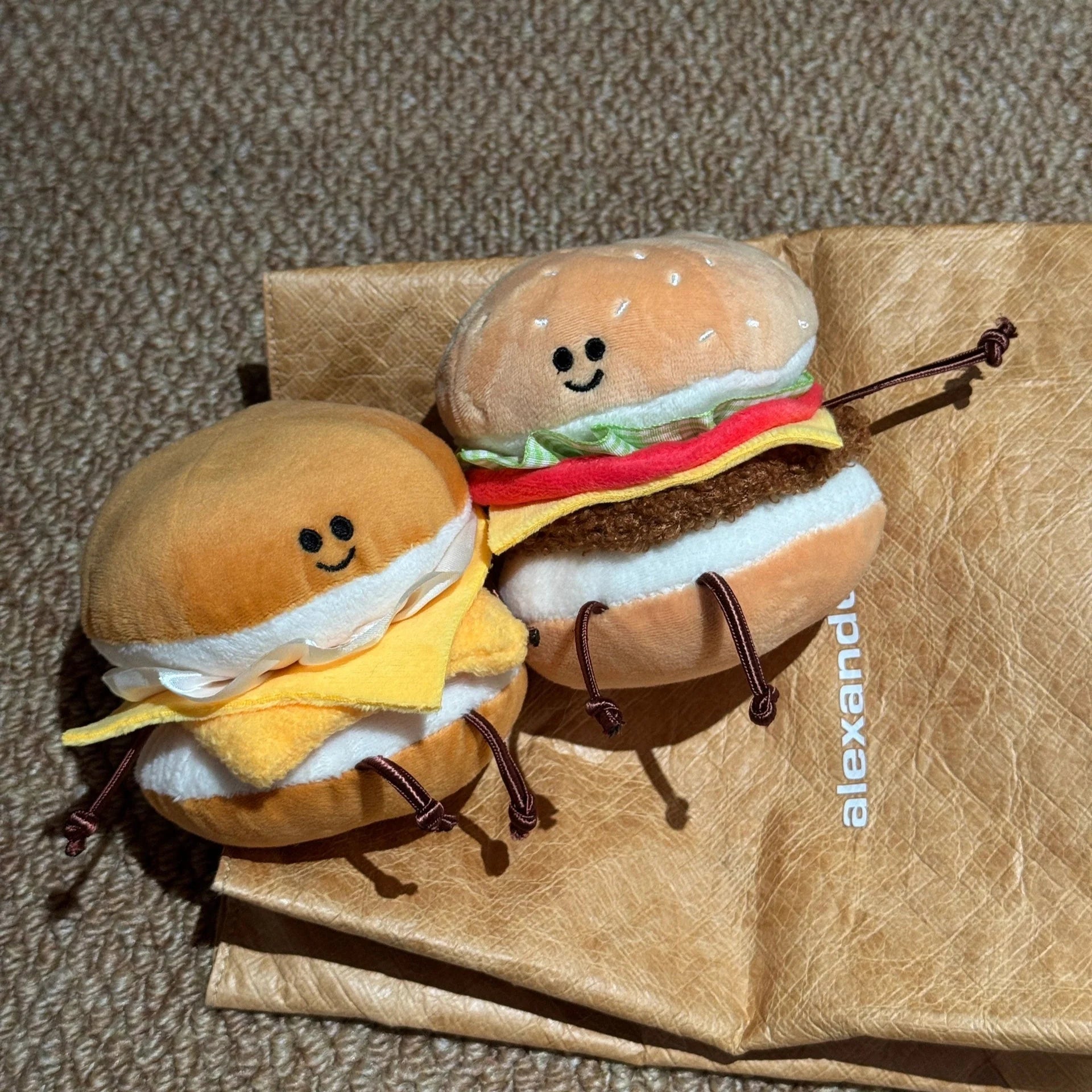 LuLuFun Studio Plush Cheese Burger Keychain - 5 Inch Bag Charm Toy
