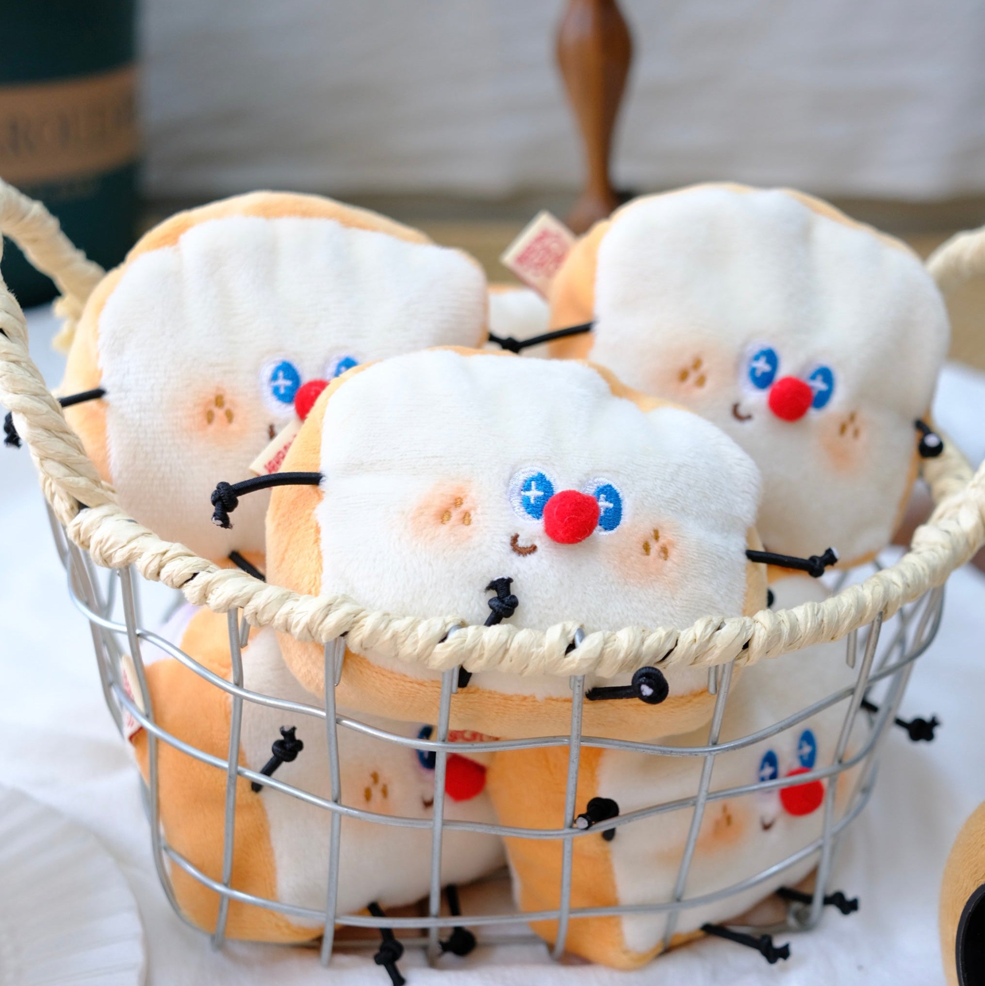 LuLuFun Studio Kawaii Toast Bread Plush AirPods Case and Bag Charm