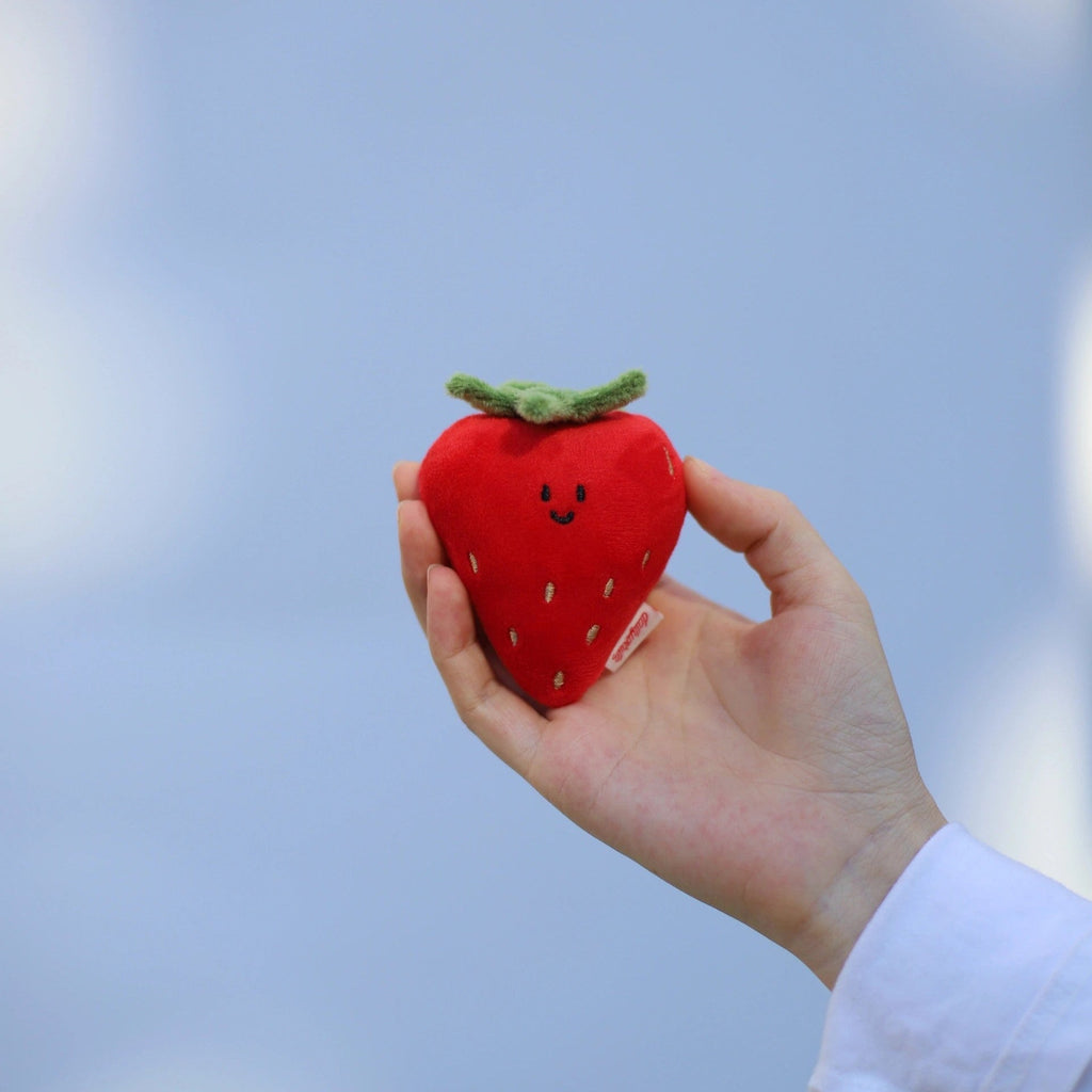 LuLuFun Studio Strawberry Plush Bag Charm – Handmade Kawaii Soft Toy