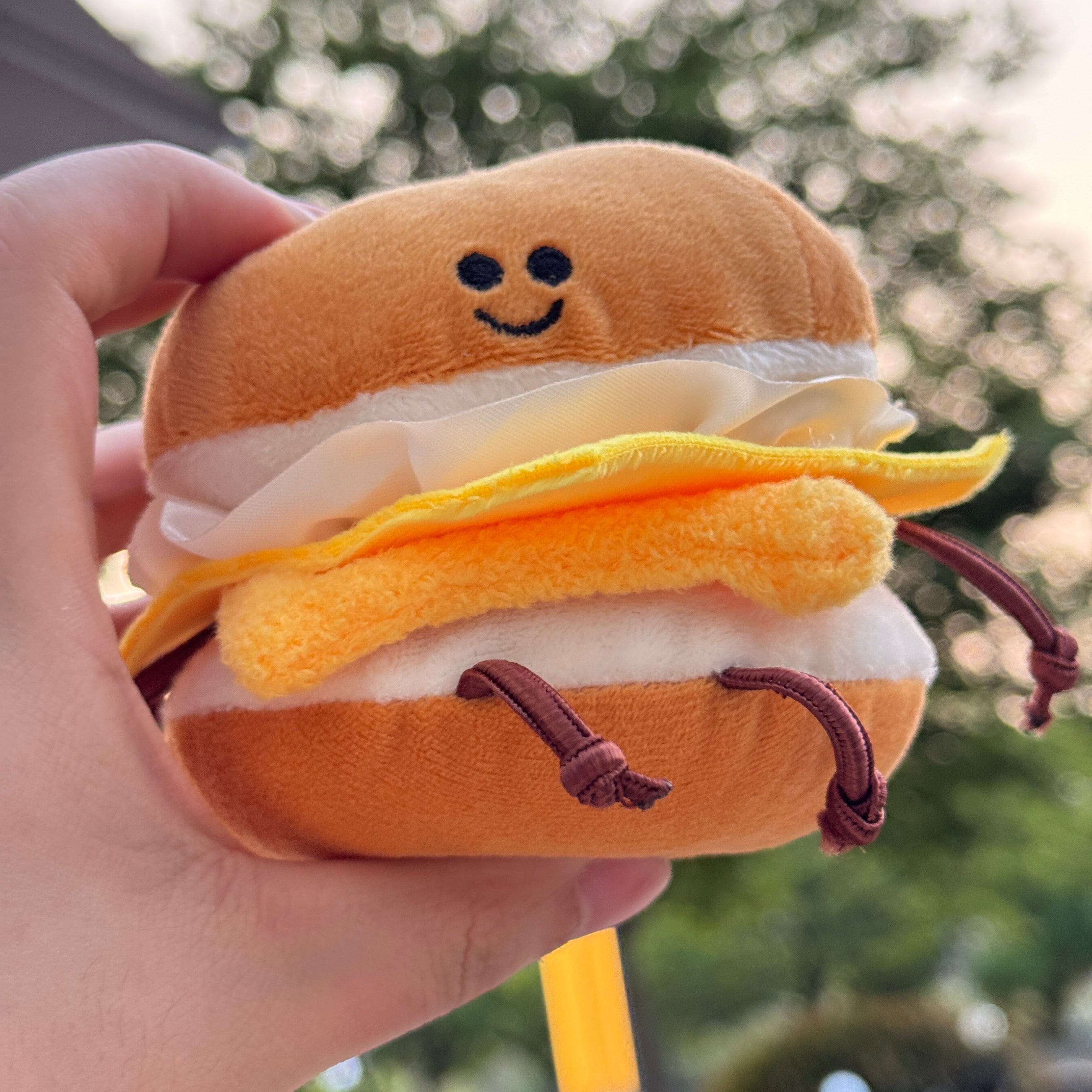LuLuFun Studio Plush Cheese Burger Keychain - 5 Inch Bag Charm Toy