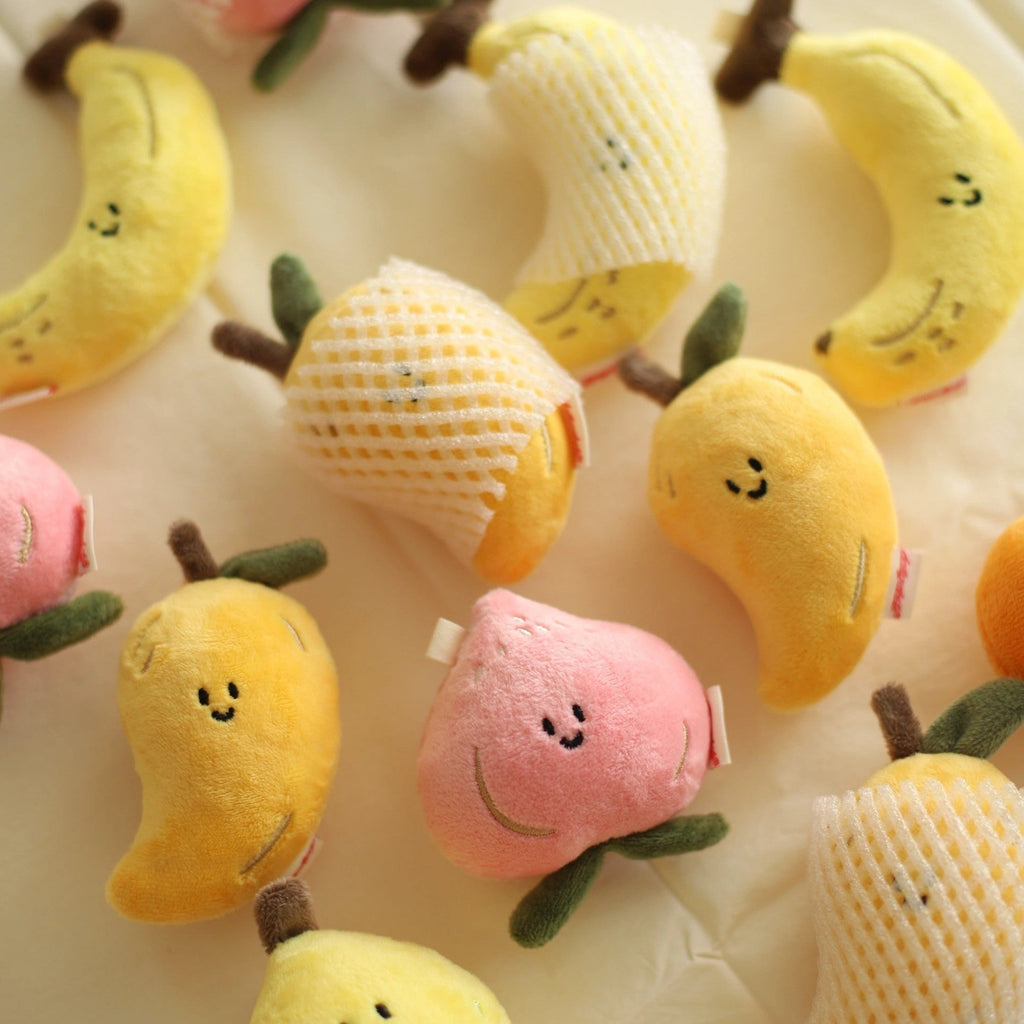 LuLuFun Studio Mango Plush Bag Charm – Soft Yellow Kawaii Keychain