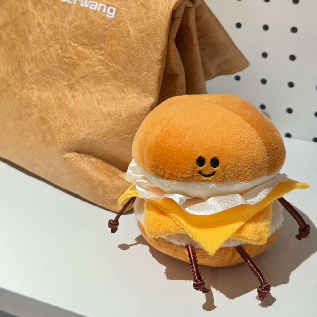 LuLuFun Studio Plush Cheese Burger Keychain - 5 Inch Bag Charm Toy