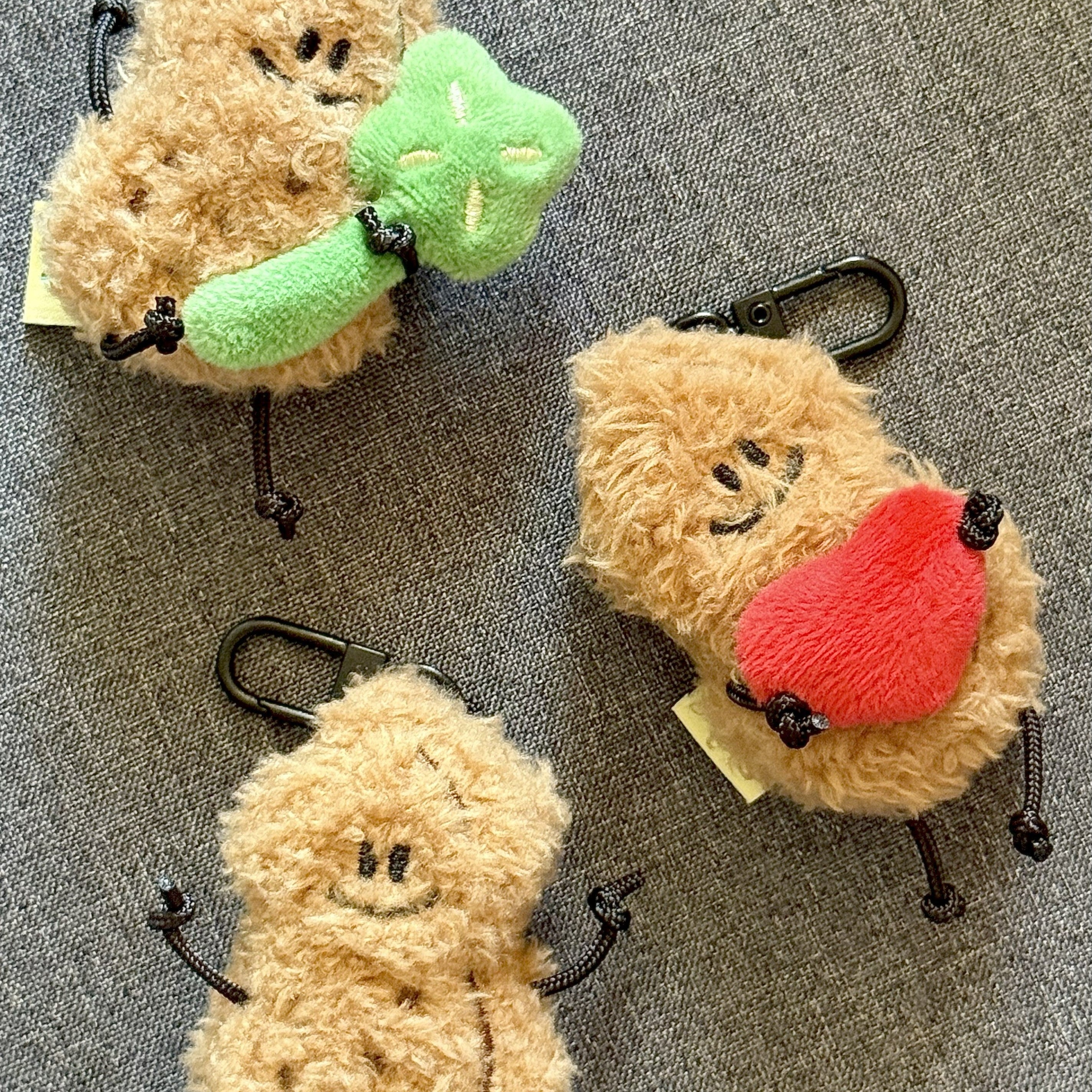 Plush Tiger and Peanut Bag Charm | Fickle Plan Soft Keychain Accessory