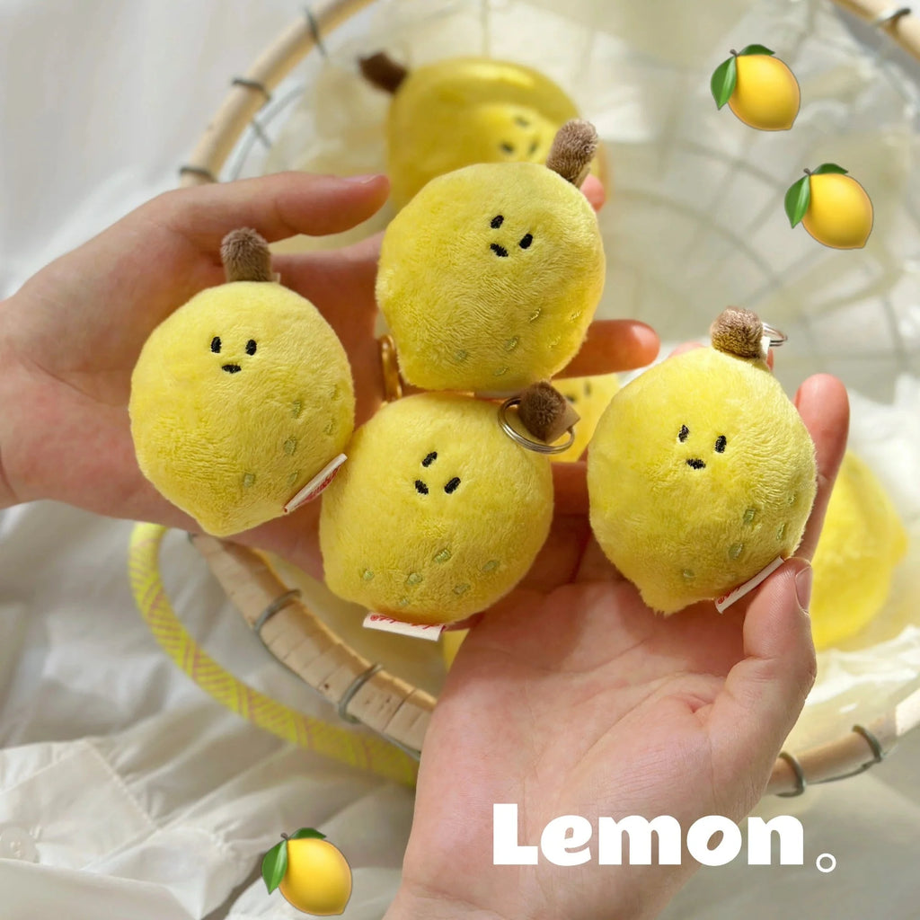 Lemon Plush Bag Charm - LuLuFun Studio Soft Yellow Fruit Keychain