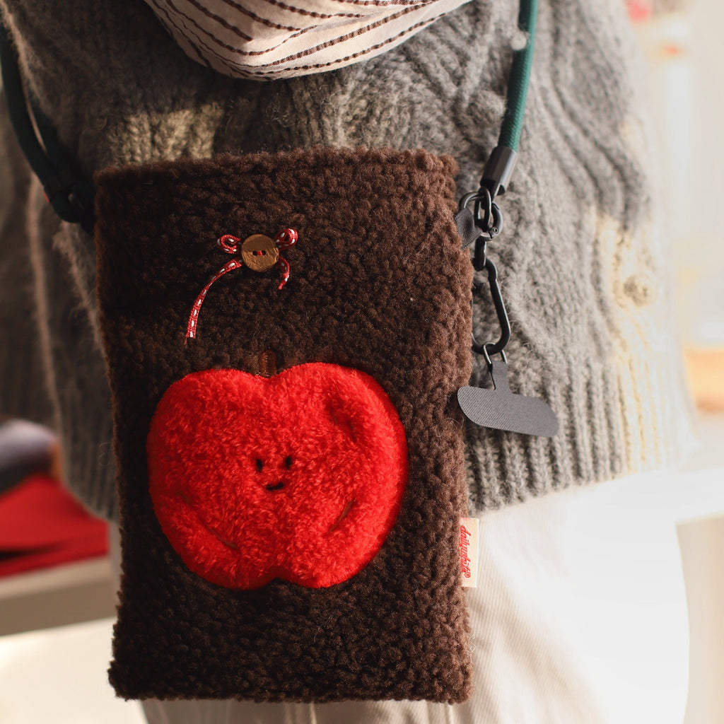 LuLuFun Studio Plush Apple Crossbody Bag | Cute Kawaii Mini Phone Purse