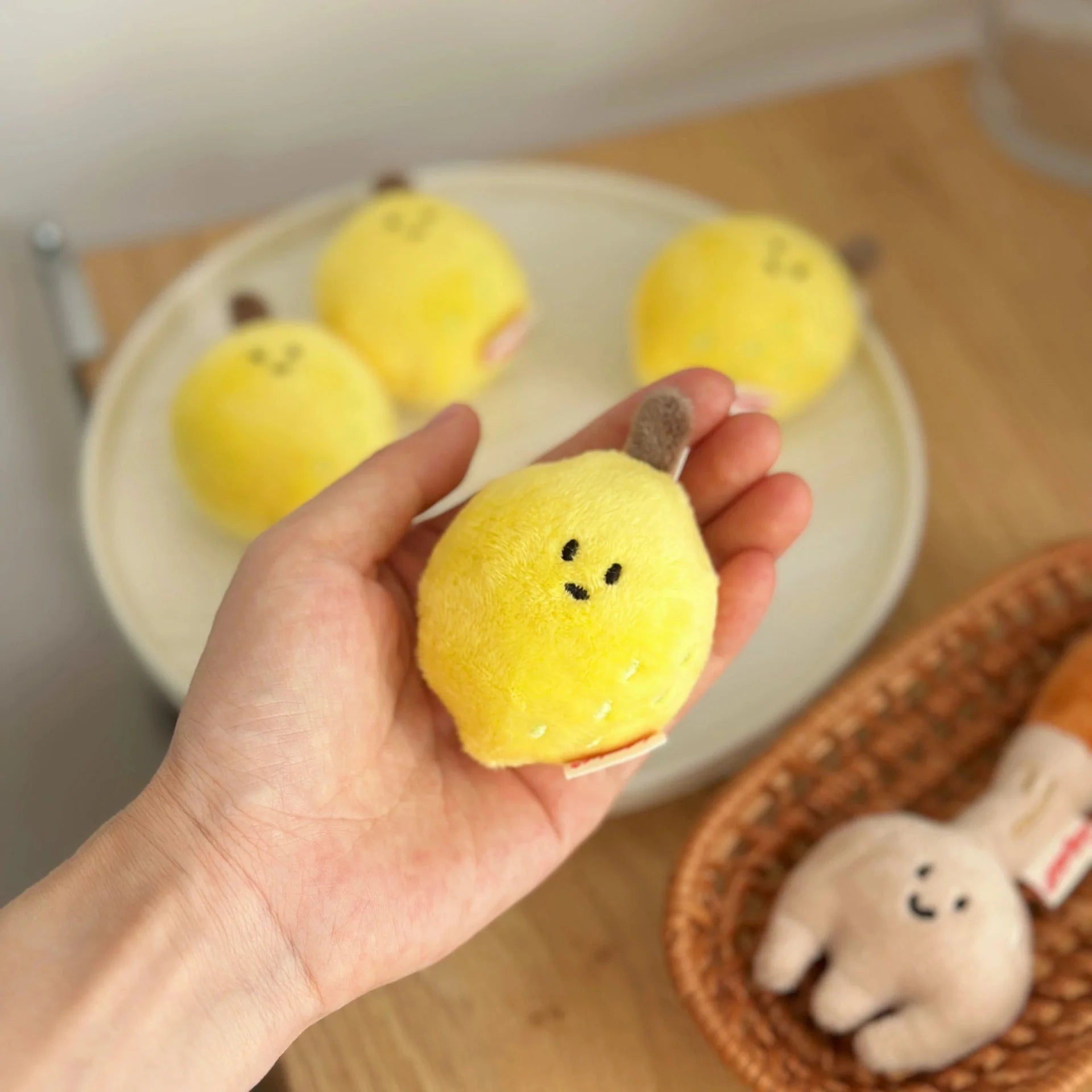 Lemon Plush Bag Charm - LuLuFun Studio Soft Yellow Fruit Keychain