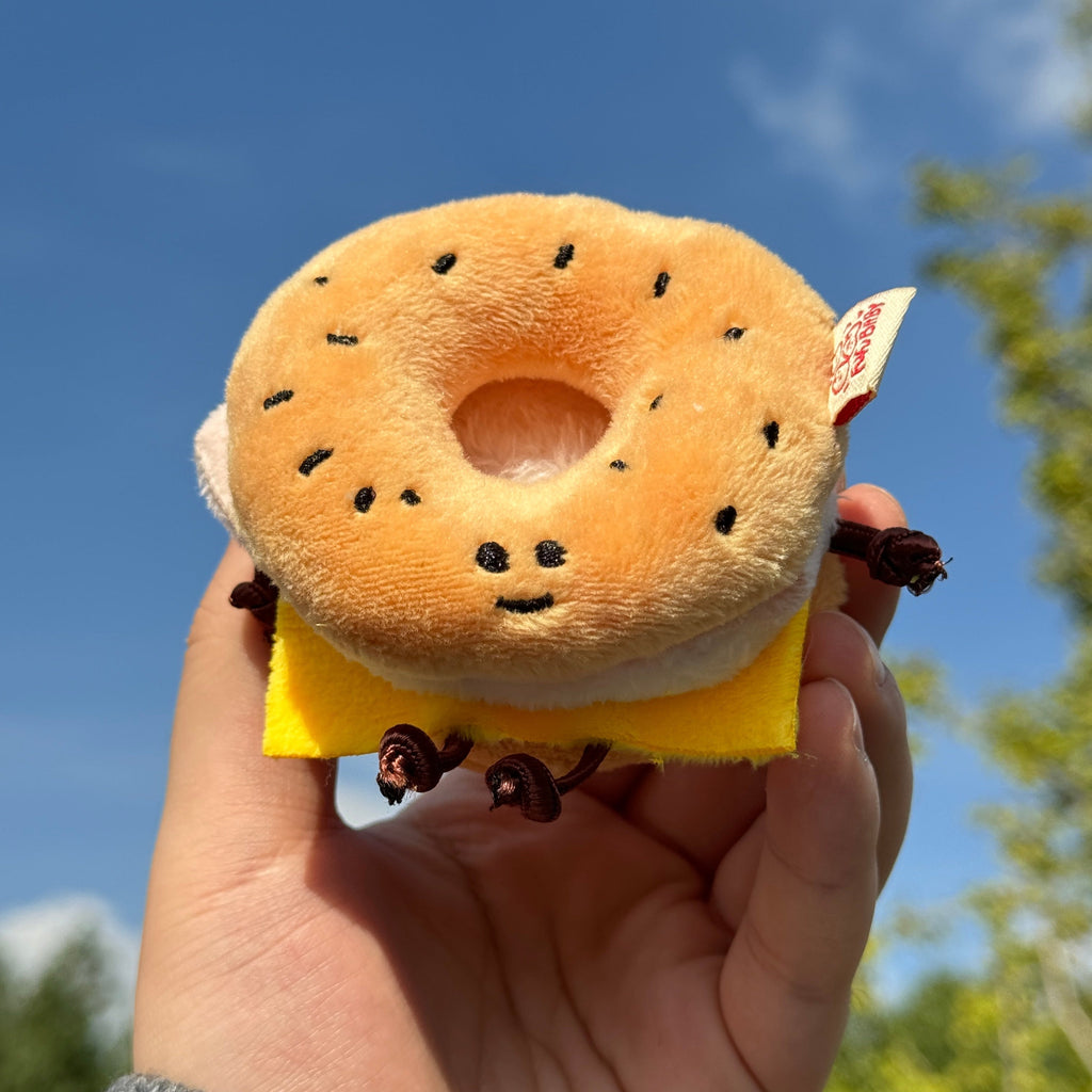 Bagel Bag Charm - Kawaii Bread Plush Toy by LuLuFun Studio