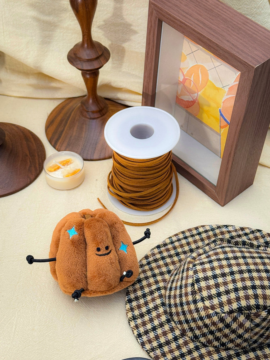 LuLuFun Studio Canelé Bag Charm – Kawaii Bread Plush Toy Keychain
