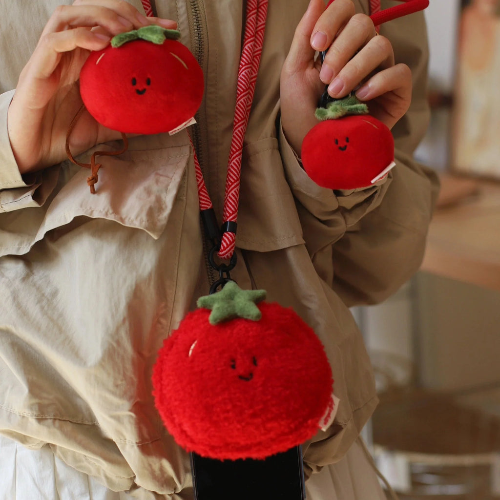 LuLuFun Studio Plush Tomato Mini Bag | Cute AirPod Pouch & Coin Purse