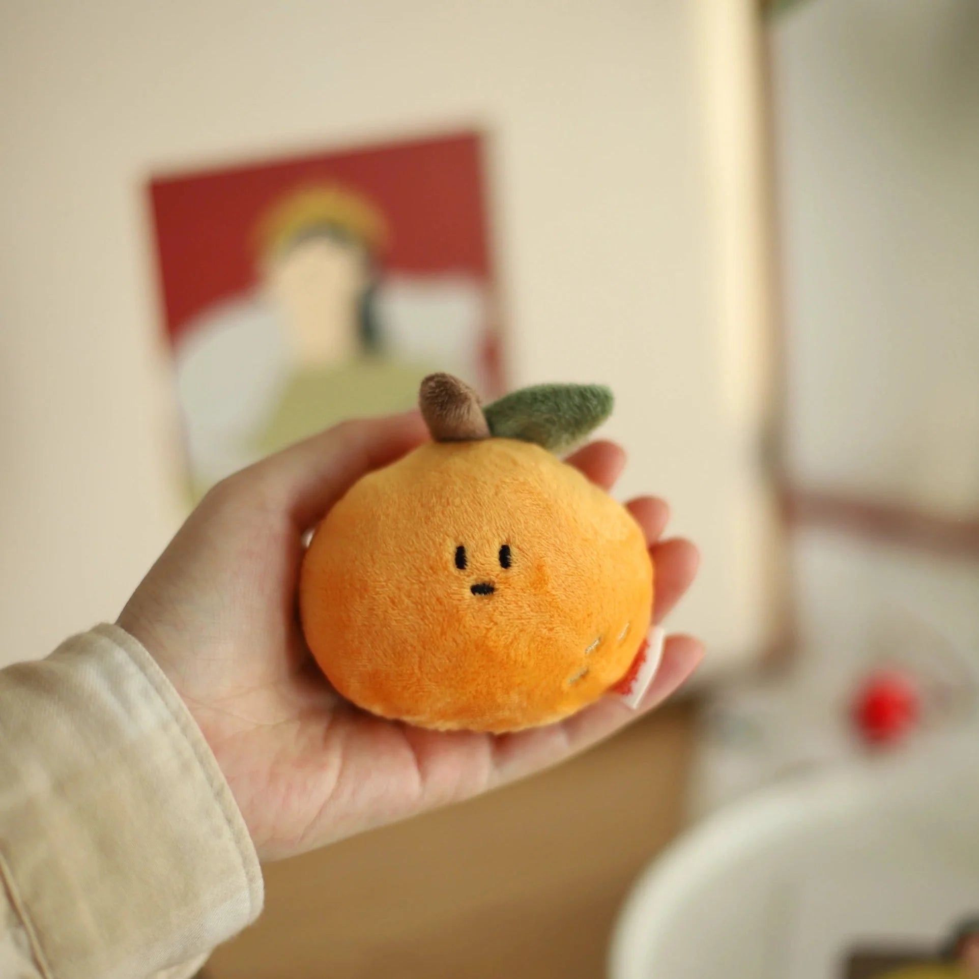 LuLuFun Studio Orange Plush Bag Charm – Cute Kawaii Fruit Keychain