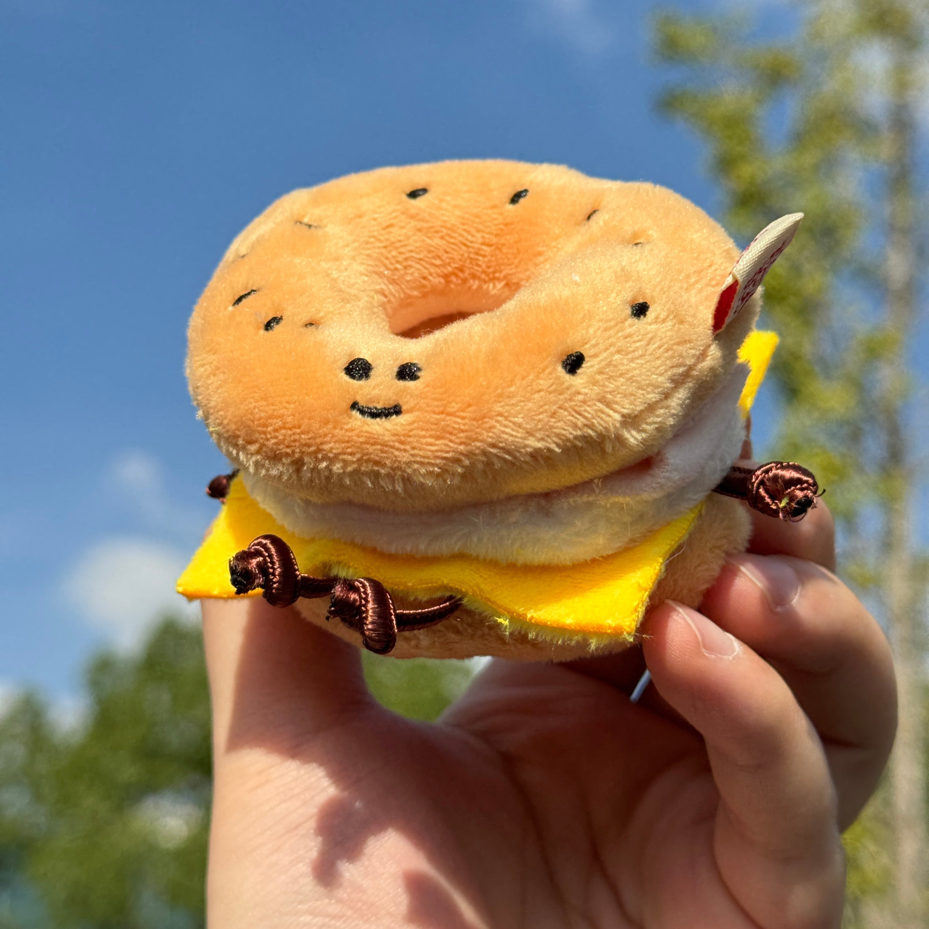 Bagel Bag Charm - Kawaii Bread Plush Toy by LuLuFun Studio