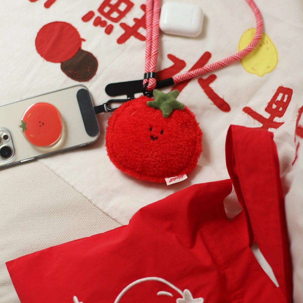 LuLuFun Studio Plush Tomato Mini Bag | Cute AirPod Pouch & Coin Purse