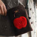 LuLuFun Studio Plush Apple Crossbody Bag | Cute Kawaii Mini Phone Purse