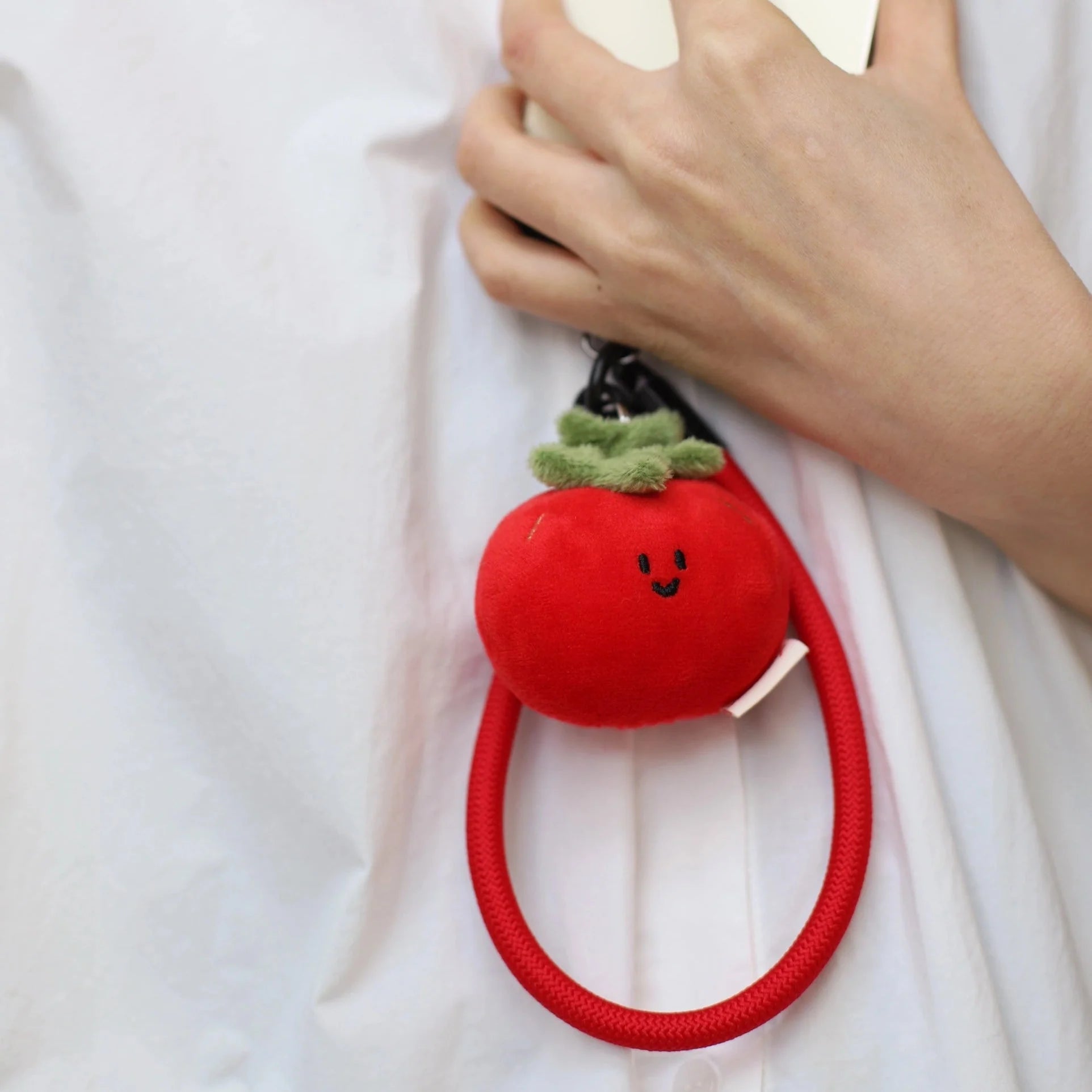LuLuFun Studio Mini Tomato Plush Bag Charm | Kawaii Food Keychain