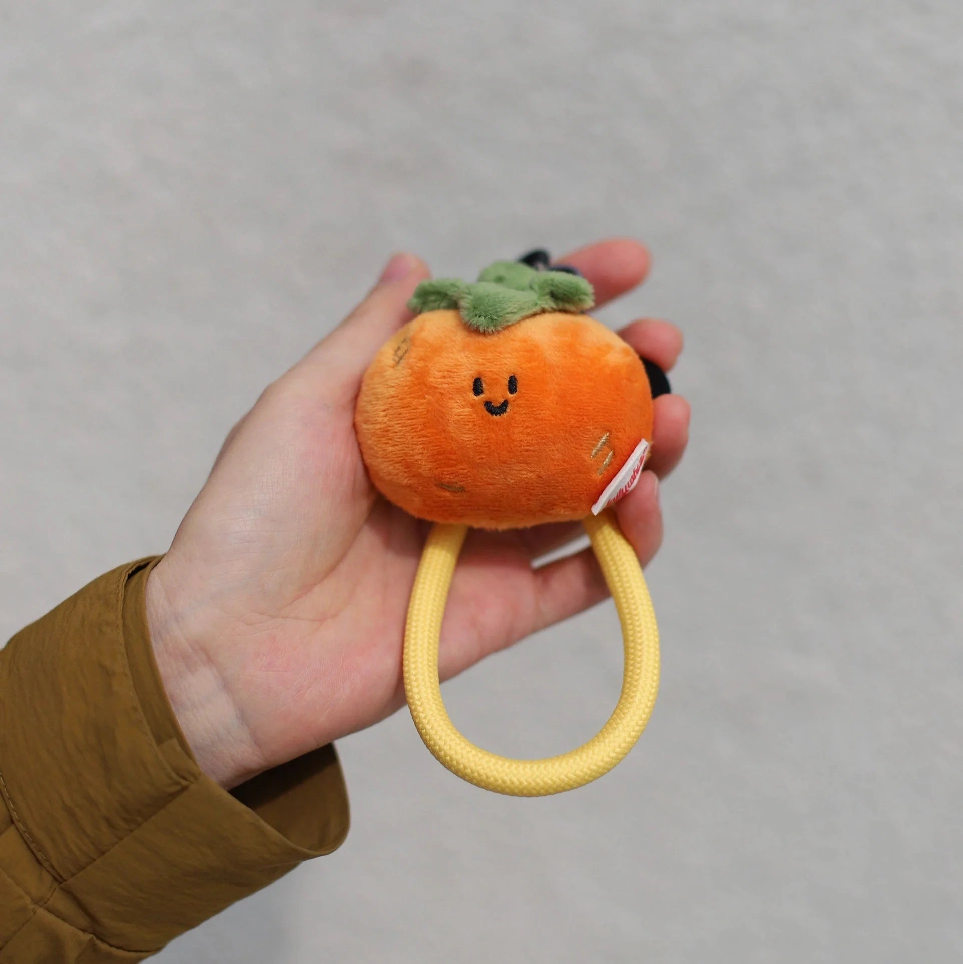 LuLuFun Studio Persimmon Plush Bag Charm – Cute Fruit Keychain Accessory
