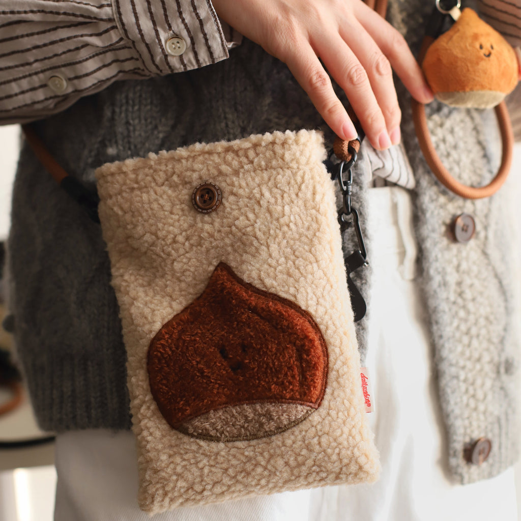 LuLuFun Studio Chestnut Plush Mini Crossbody Bag - Cute Kawaii Purse