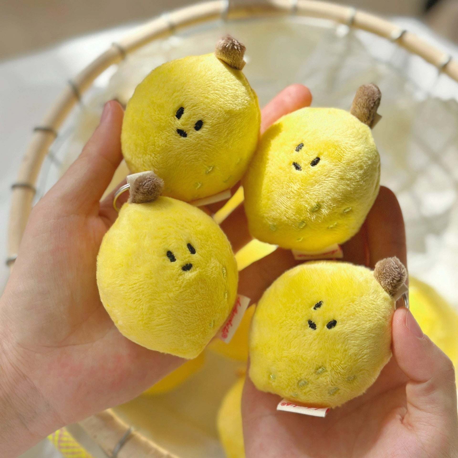 LuLuFun Studio Lemon Plush Bag Charm – Cute Yellow Kawaii Keychain