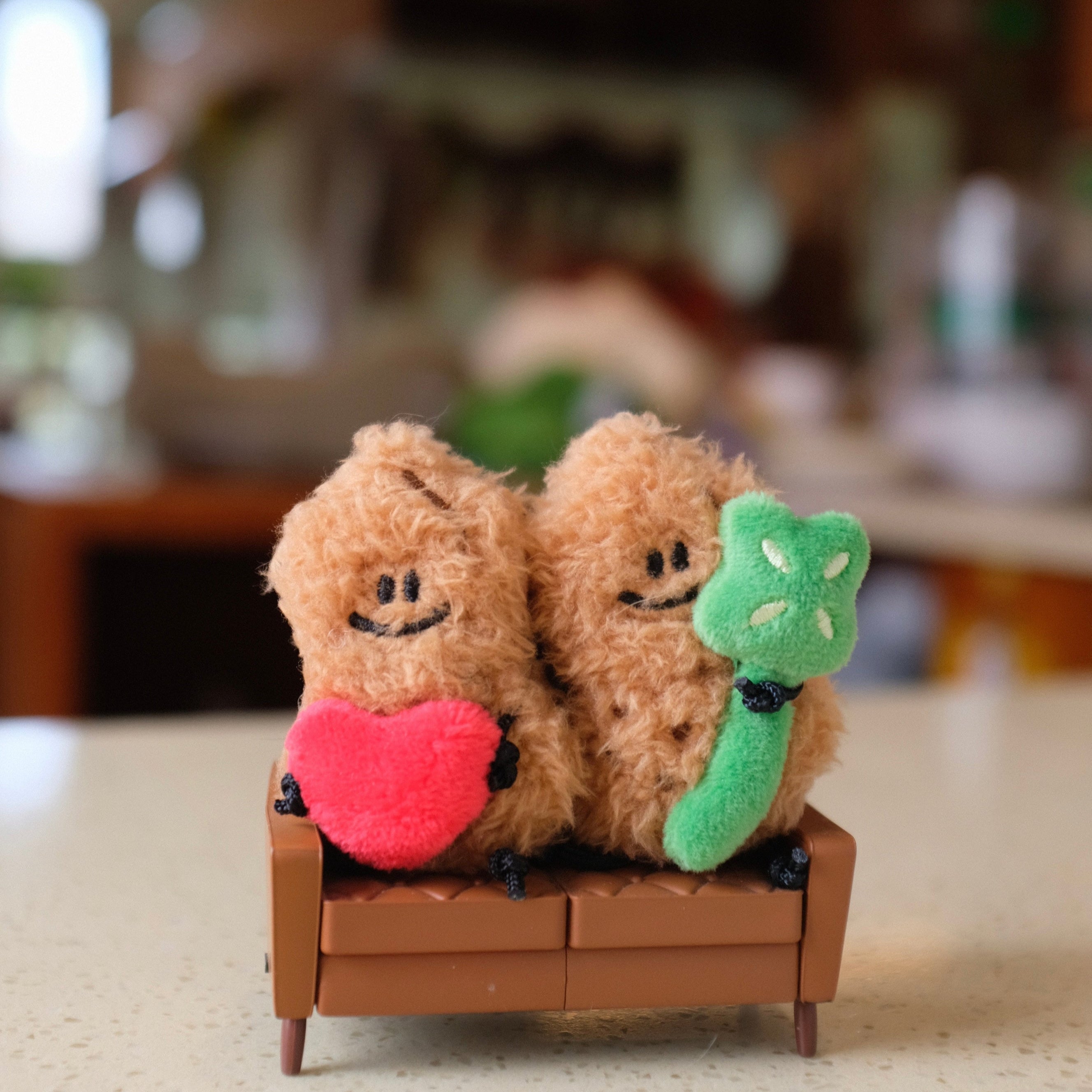 Mini Peanut Plush Keychain – Cute Smiling Bag Charm by Fickle Plan
