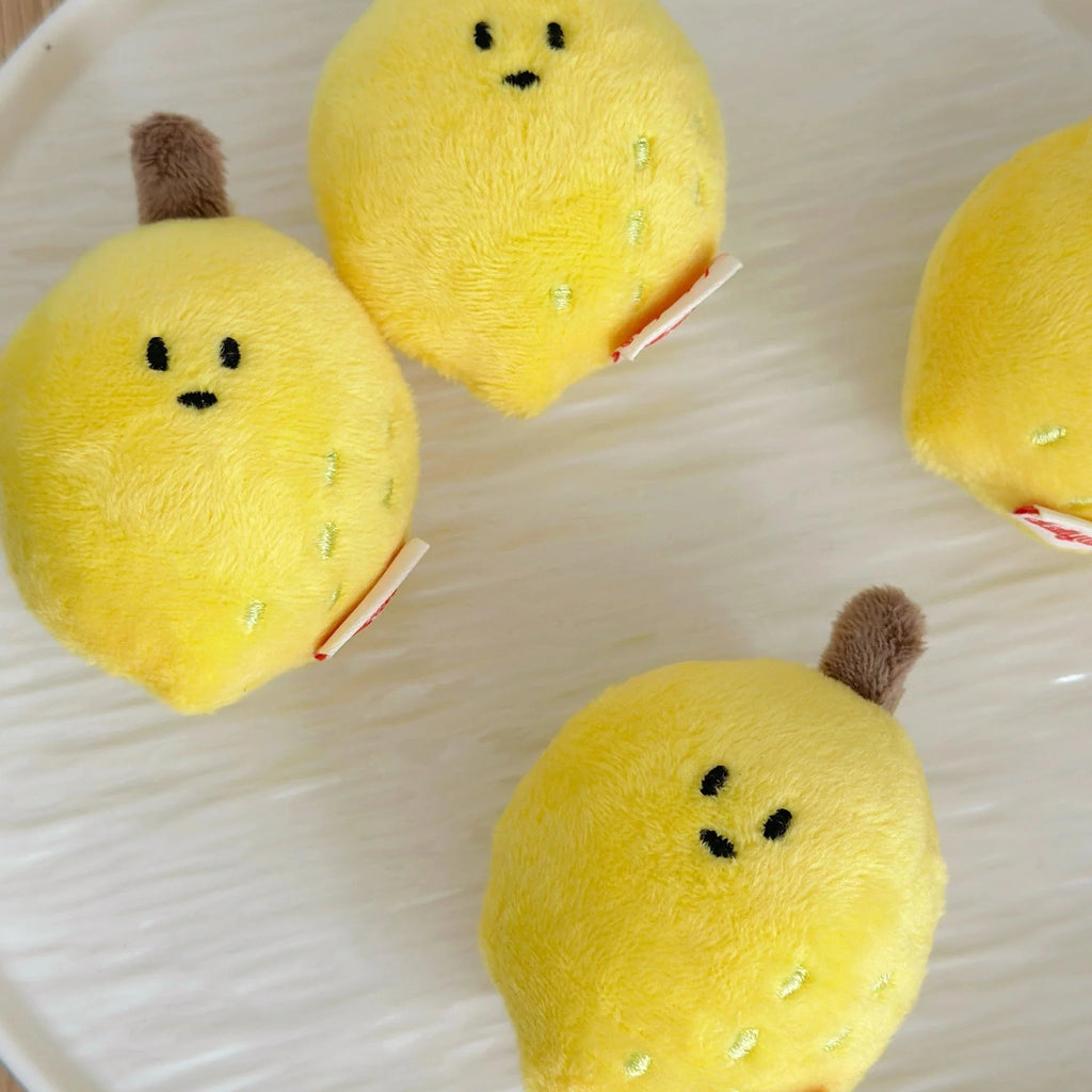 Lemon Plush Bag Charm - LuLuFun Studio Soft Yellow Fruit Keychain