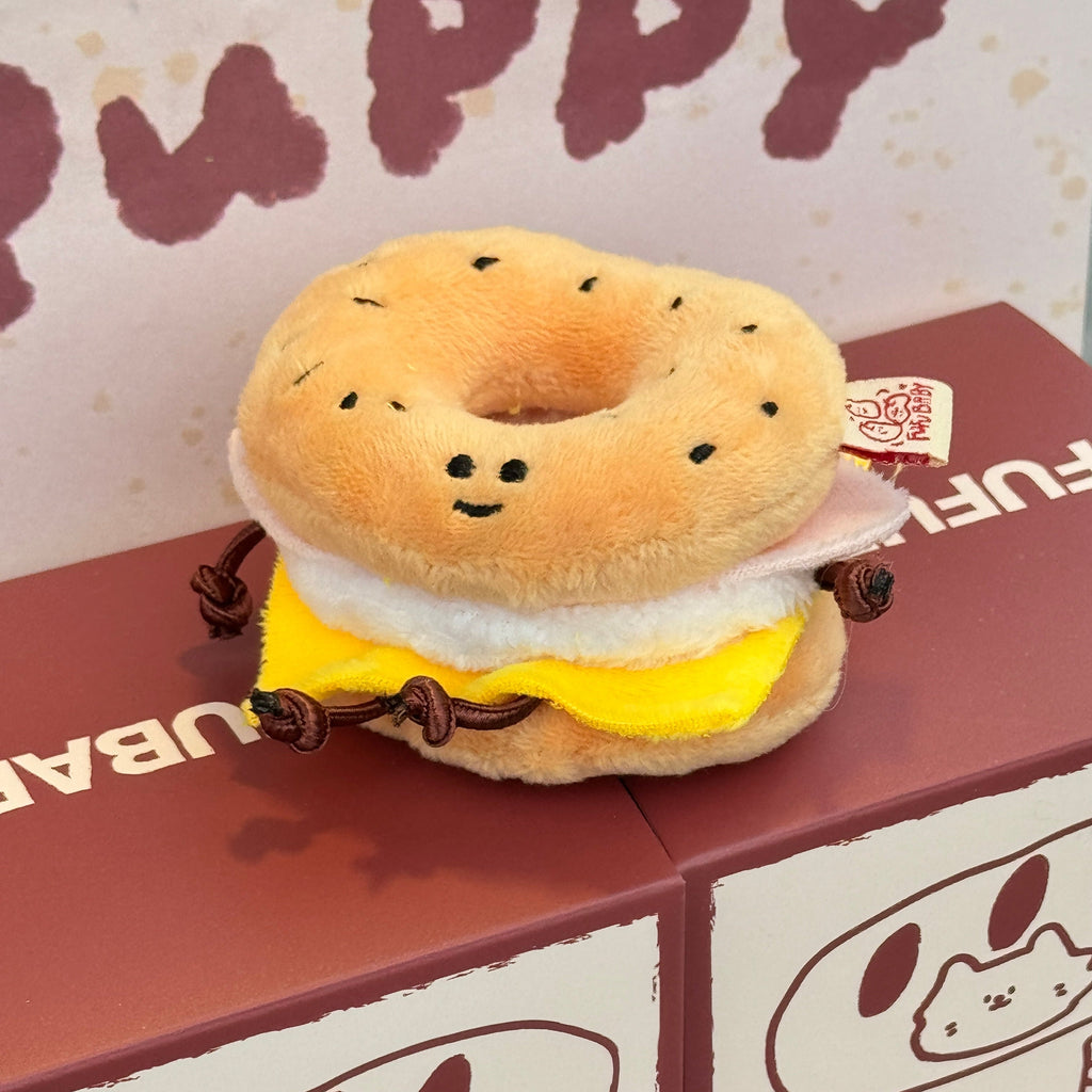 Bagel Bag Charm - Kawaii Bread Plush Toy by LuLuFun Studio