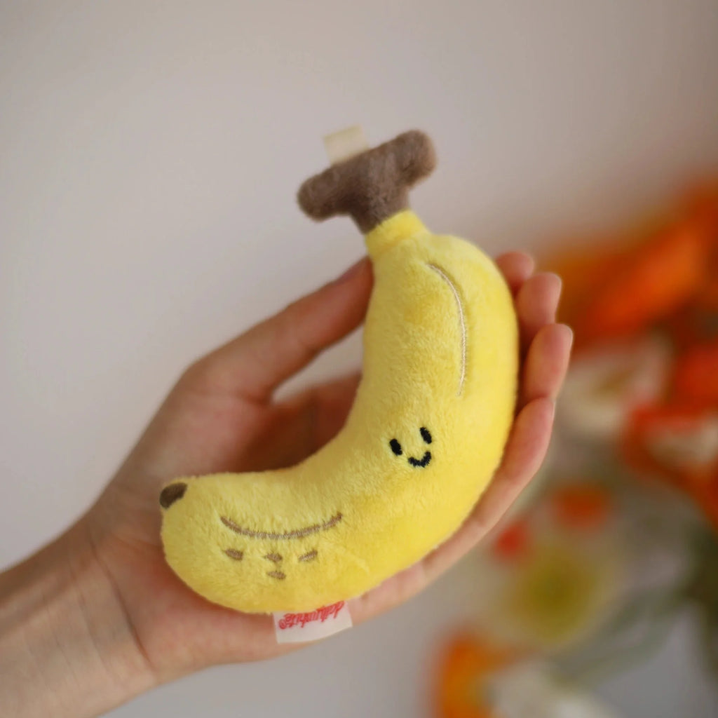 LuLuFun Studio Banana Plush Bag Charm – Soft Kawaii Food Keychain