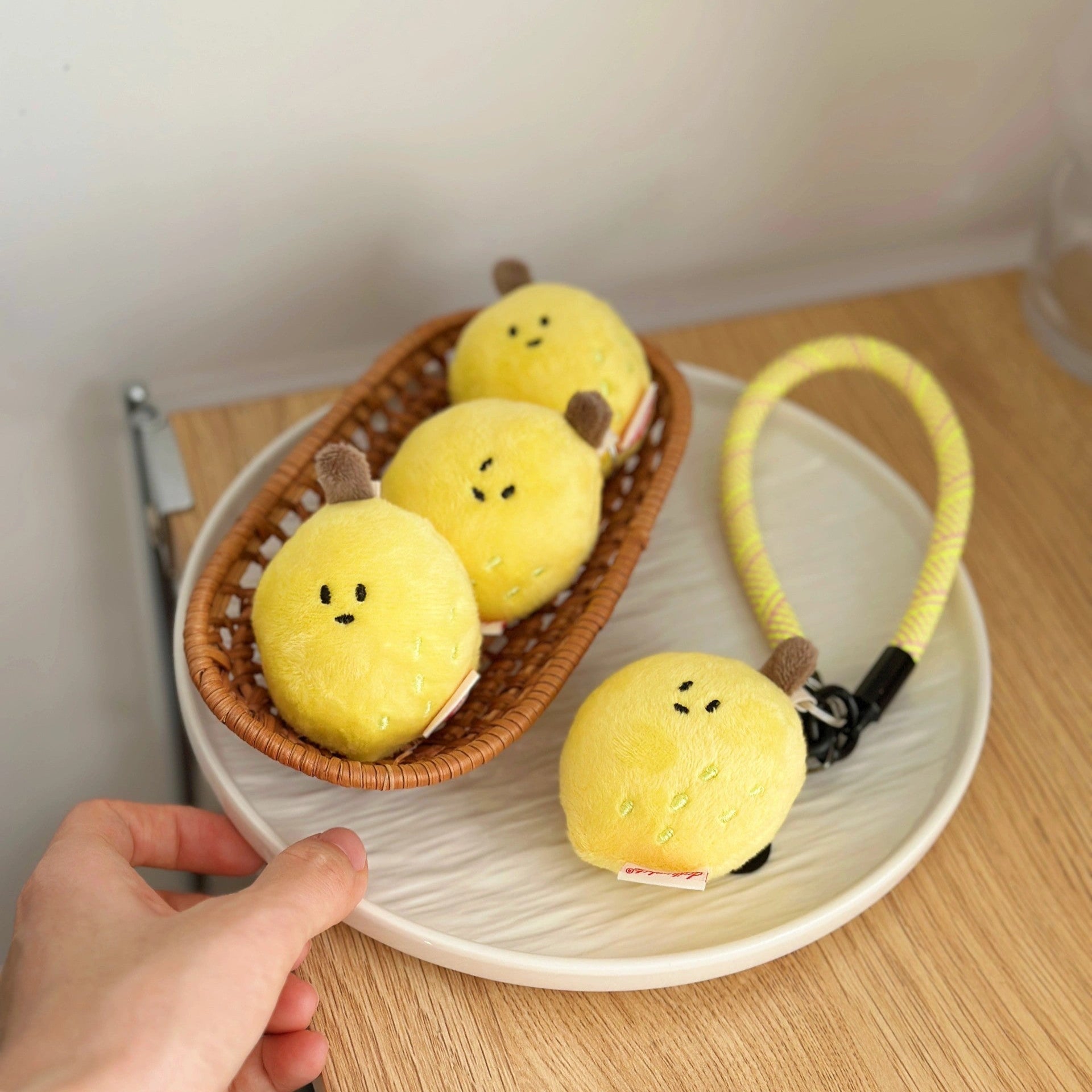 Lemon Plush Bag Charm - LuLuFun Studio Soft Yellow Fruit Keychain