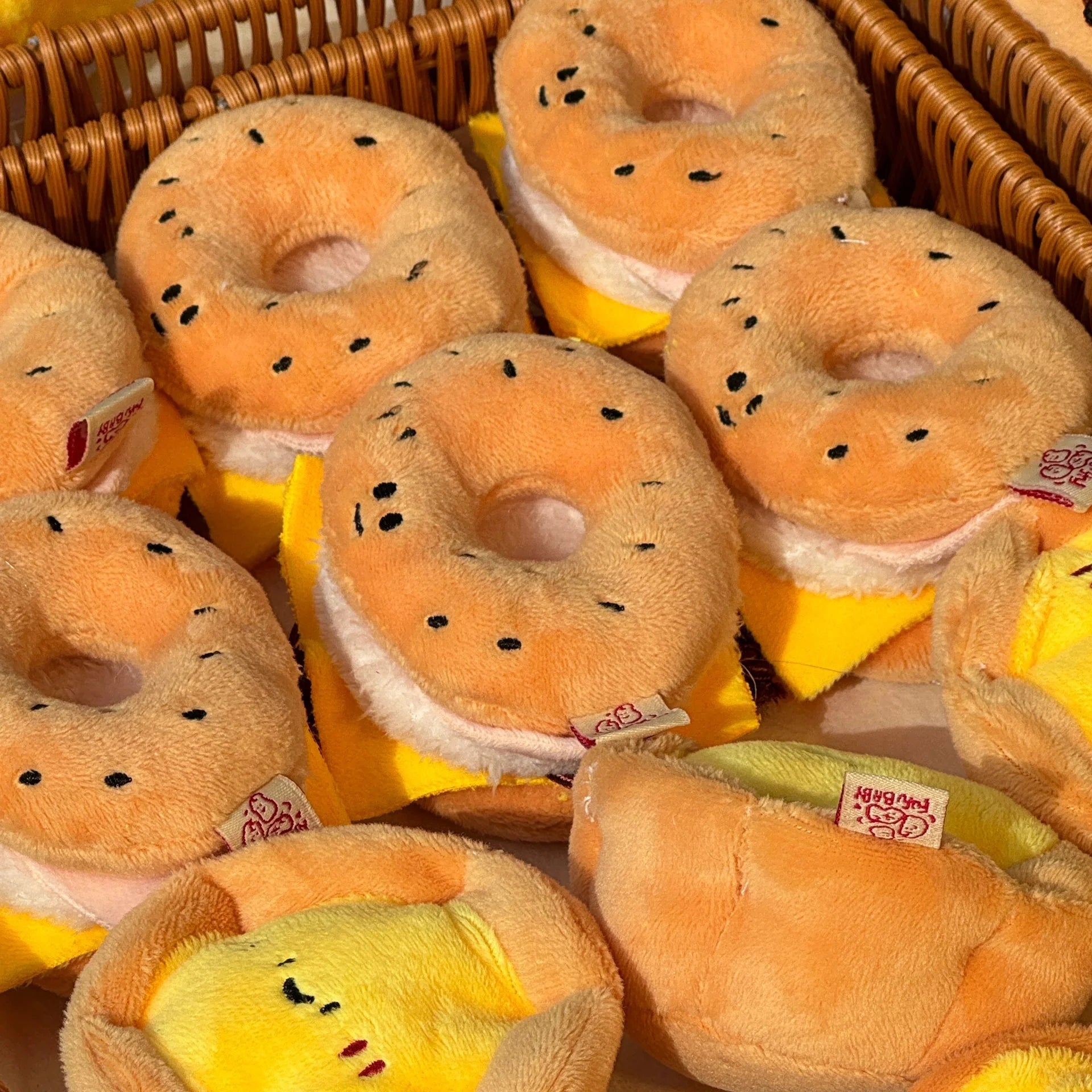 Bagel Bag Charm - Kawaii Bread Plush Toy by LuLuFun Studio