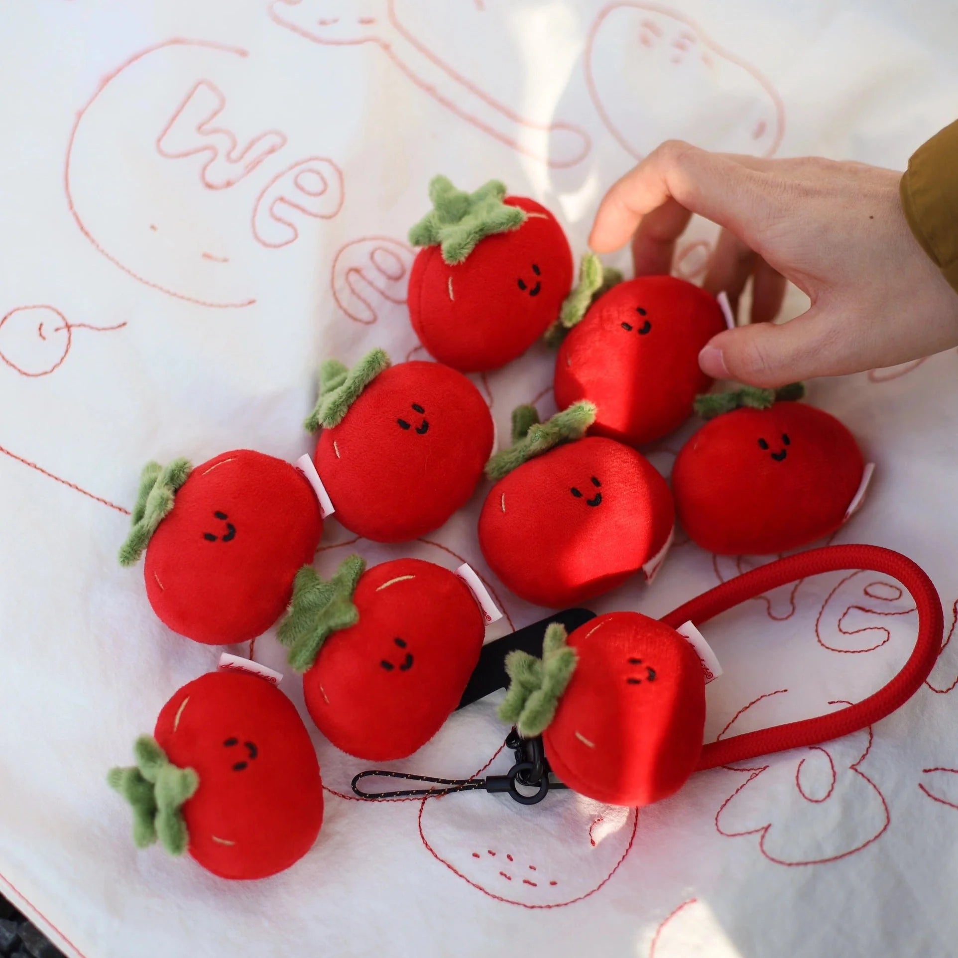 LuLuFun Studio Mini Tomato Plush Bag Charm | Kawaii Food Keychain