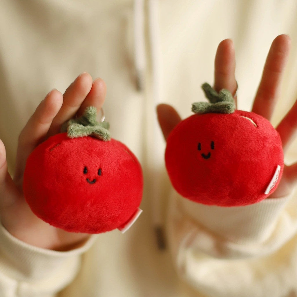 LuLuFun Studio Tomato Plush Bag Charm – Cute Red Kawaii Keychain