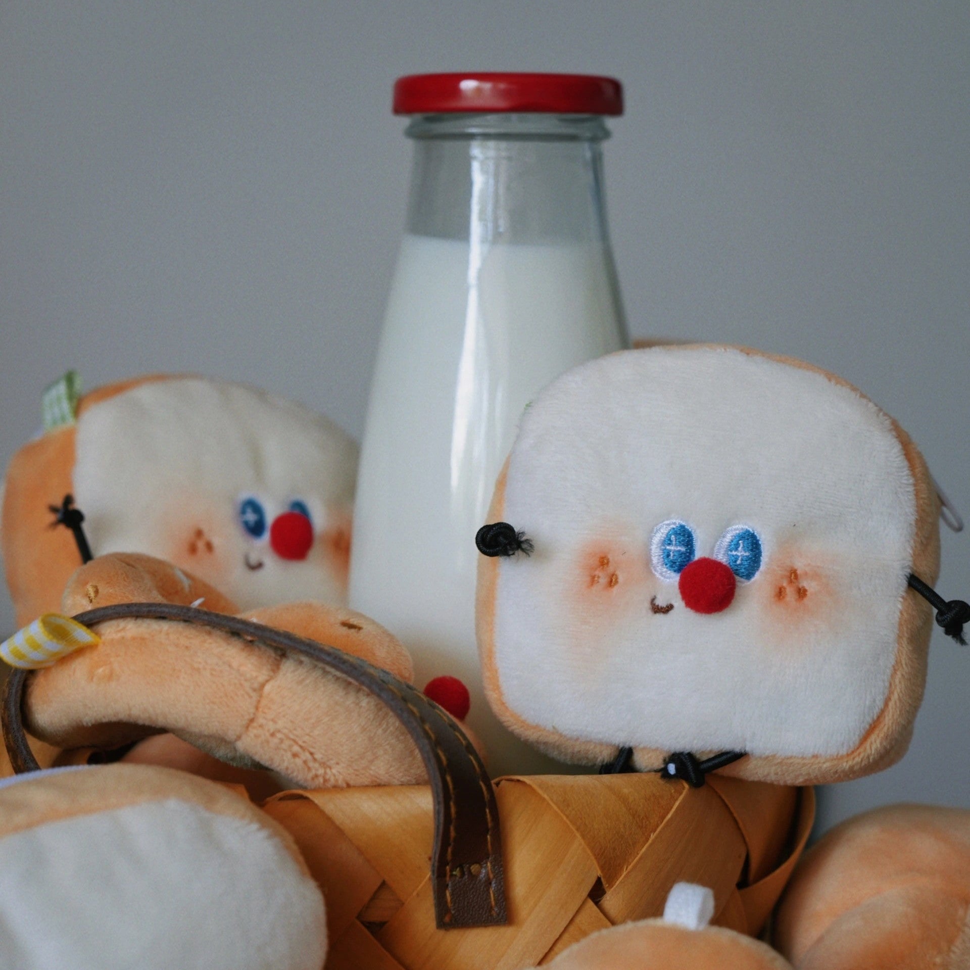 LuLuFun Studio Kawaii Toast Bread Plush AirPods Case and Bag Charm
