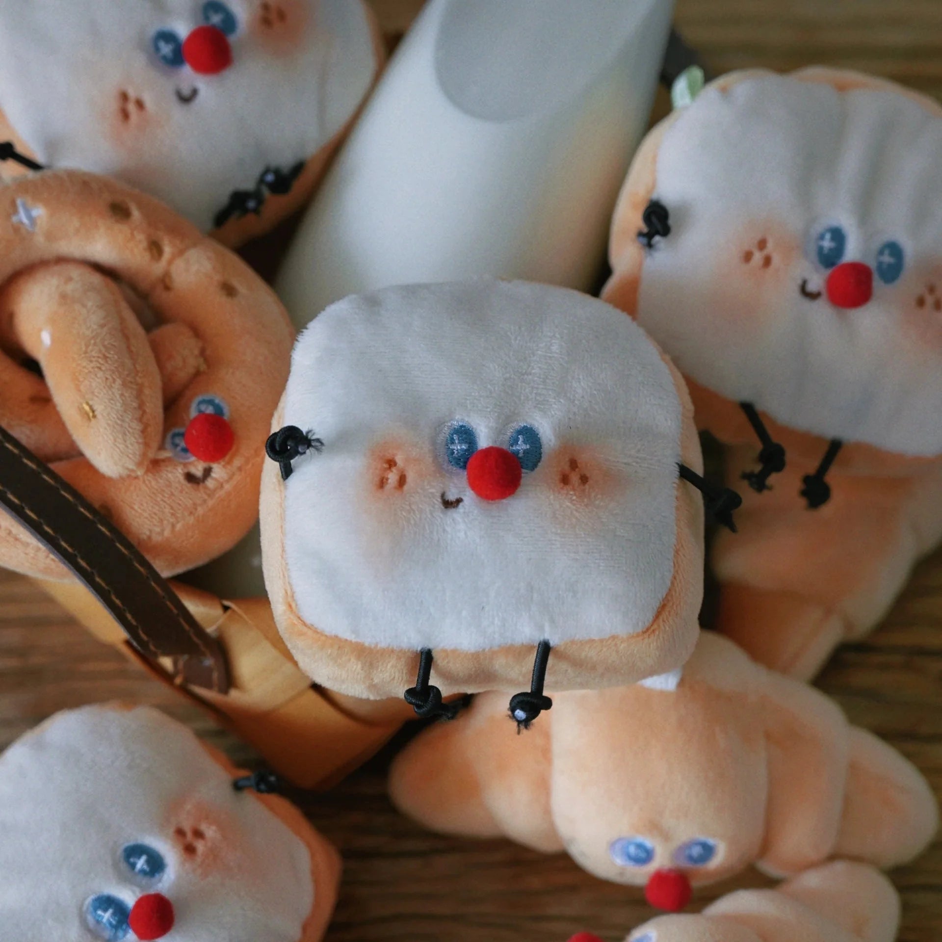 LuLuFun Studio Kawaii Toast Bread Plush AirPods Case and Bag Charm