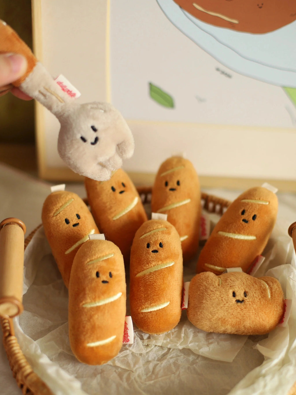 LuLuFun Studio Bread Plush Bakery Bag Charm – Kawaii Stuffed Food Toy