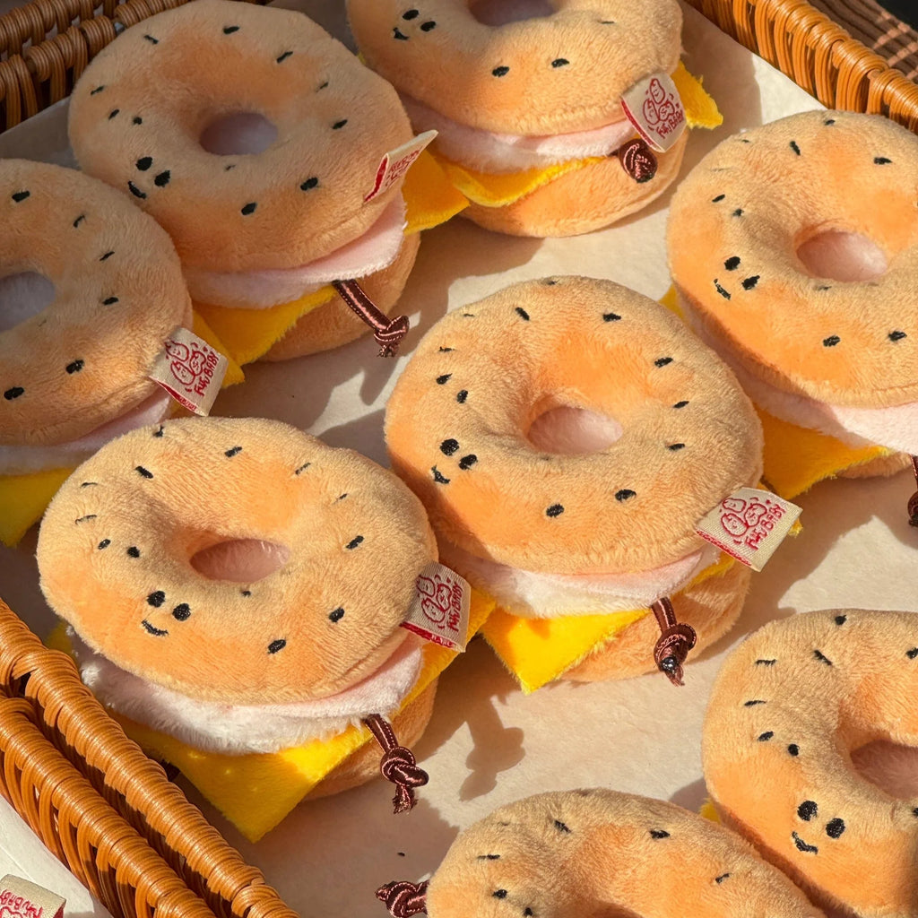 Bagel Bag Charm - Kawaii Bread Plush Toy by LuLuFun Studio
