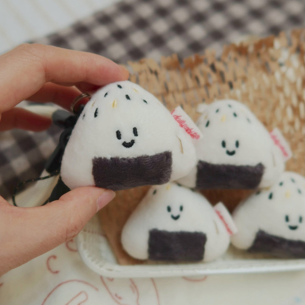 LuLuFun Studio Mini Fluffy Onigiri Plush Bag Charm - Kawaii Keychain