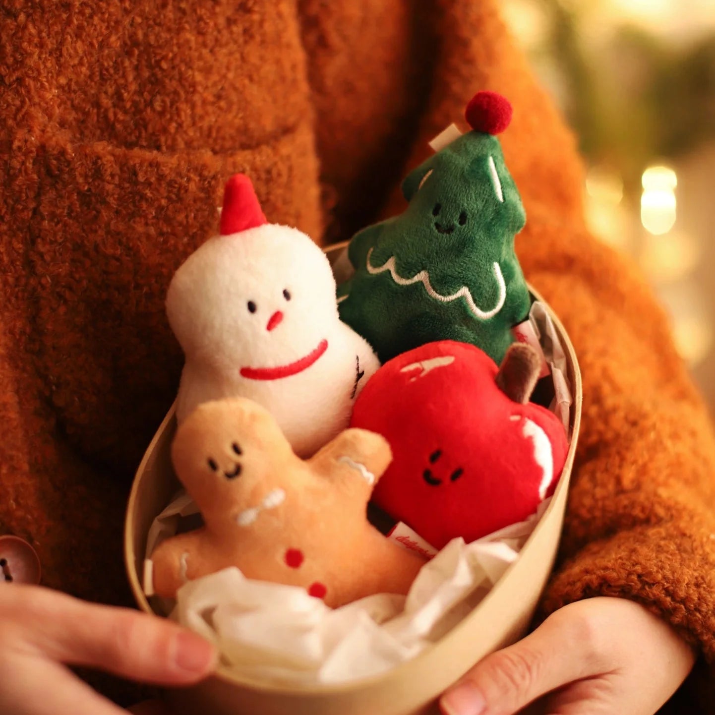 LuLuFun Studio Mini Plush Christmas Tree Charm – Green Holiday Desk Decor