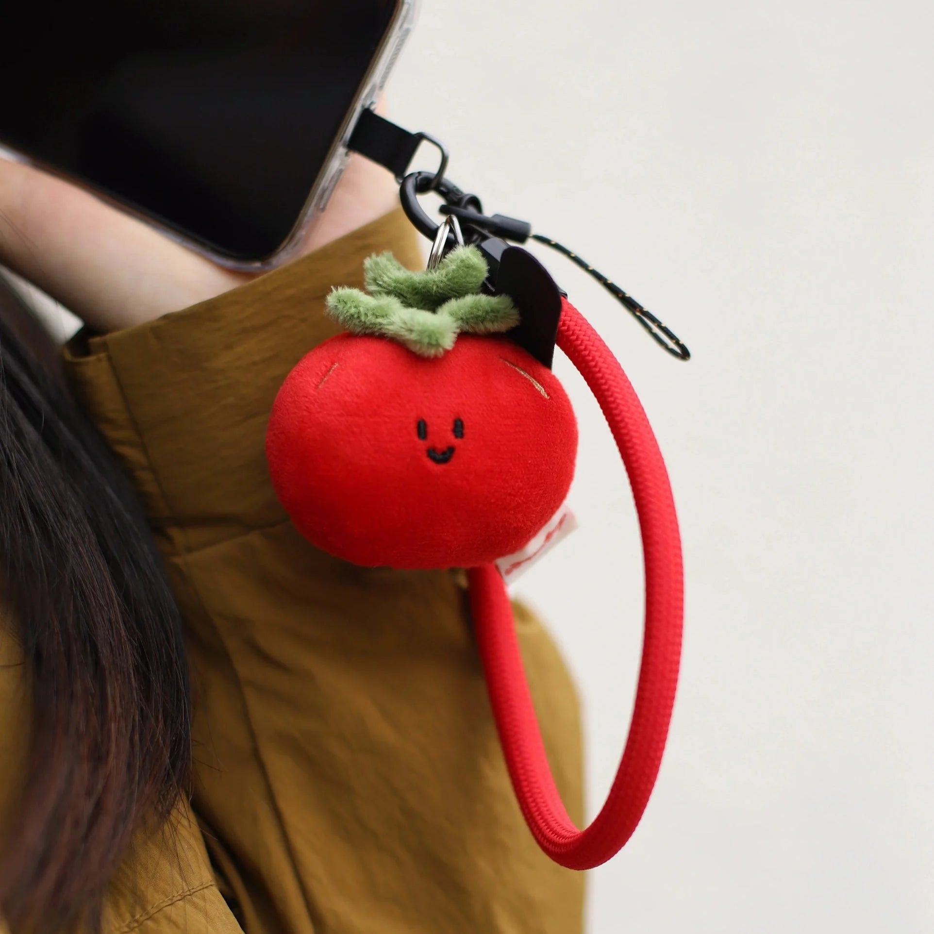 LuLuFun Studio Mini Tomato Plush Bag Charm | Kawaii Food Keychain
