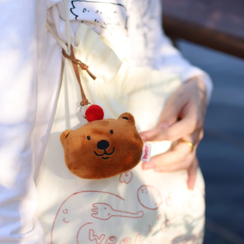 LuLuFun Studio Polar Bear Plush Bag Charm – Soft White Animal Keychain