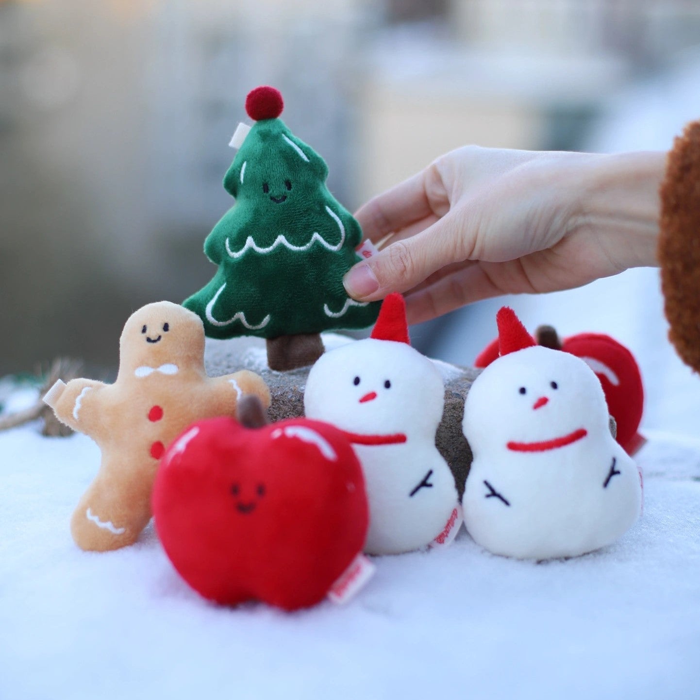 LuLuFun Studio Red Apple Plush Bag Charm | Soft Kawaii Keychain Accessory