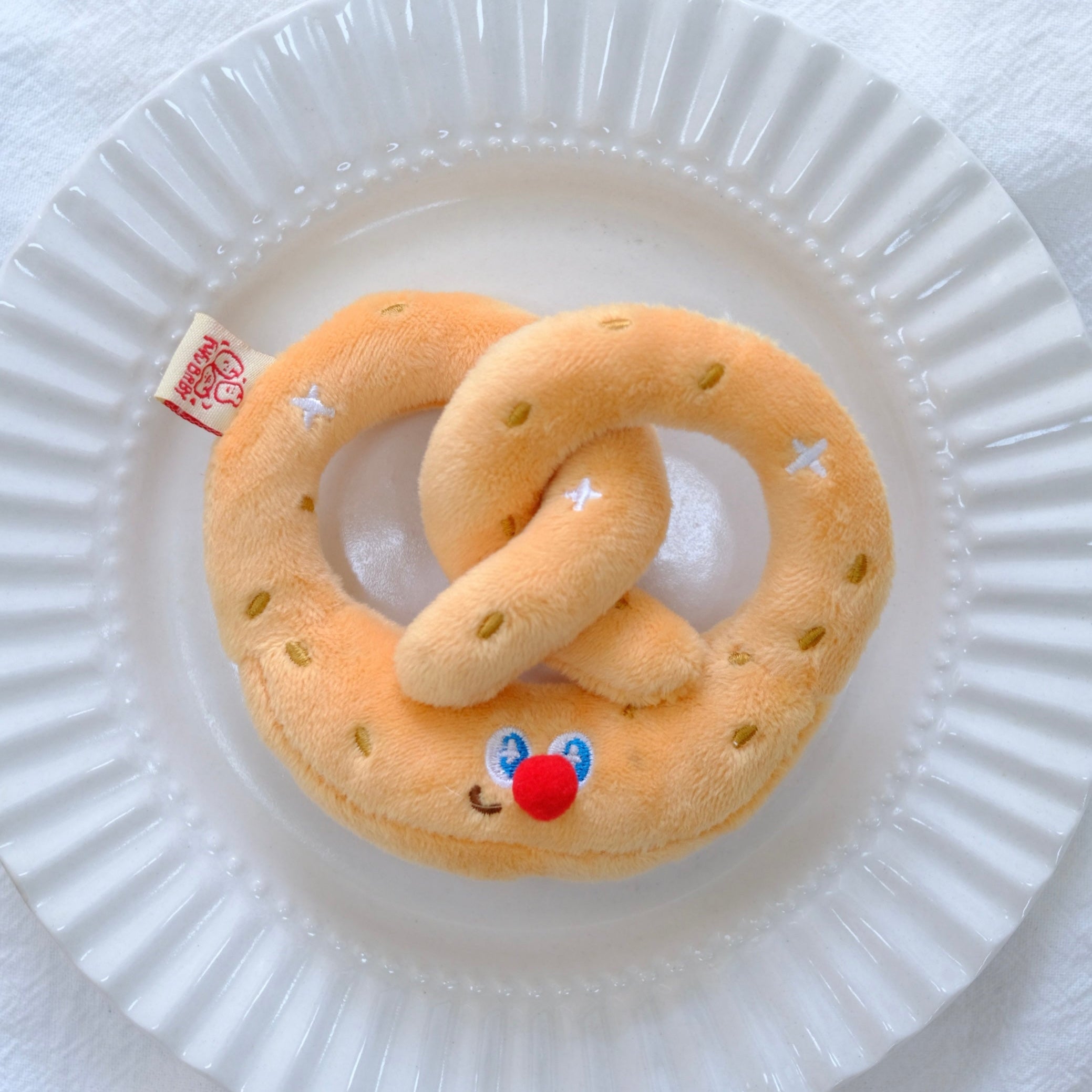 Pretzel Bag Charm - Kawaii Bread Plush Toy by LuLuFun Studio