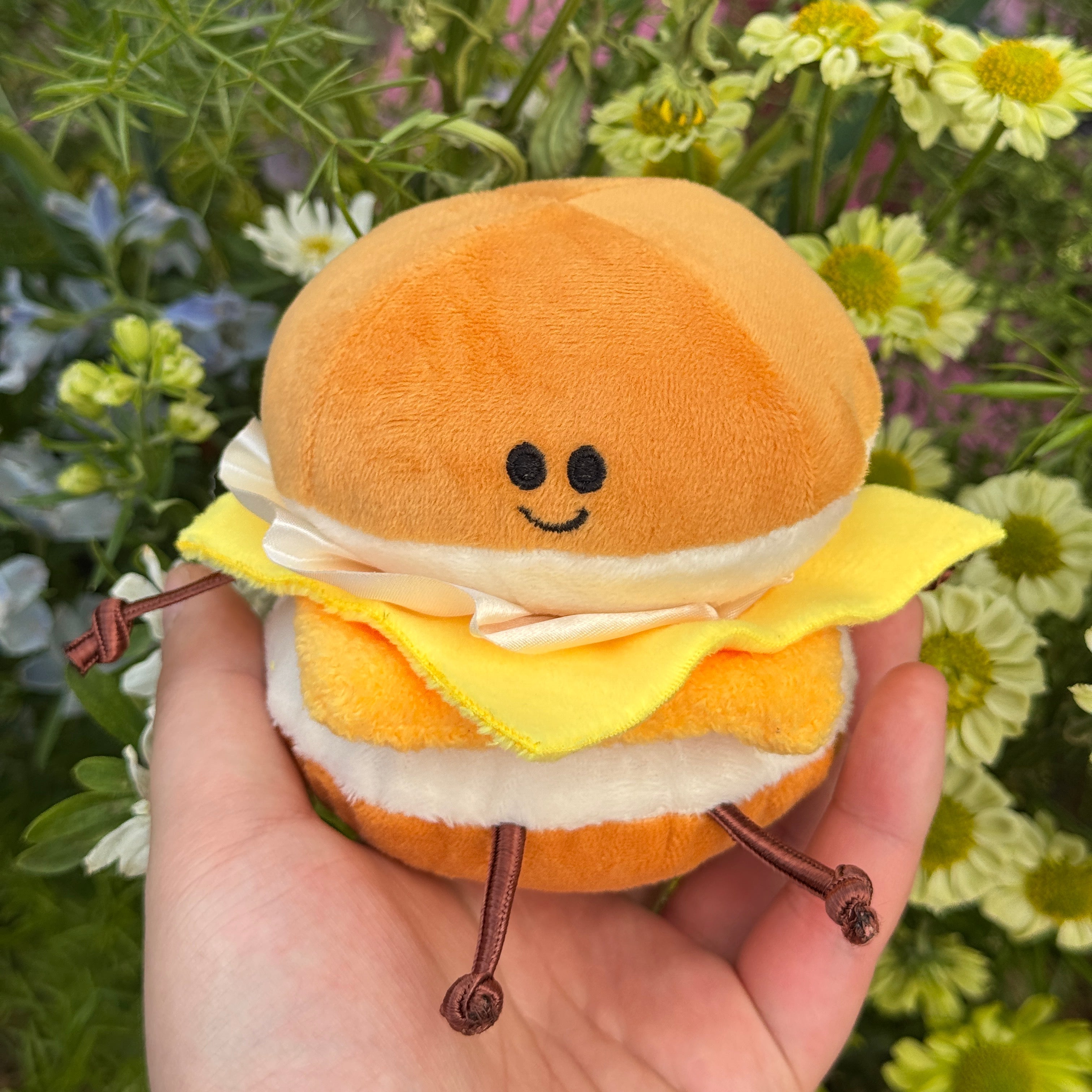 LuLuFun Studio Plush Cheese Burger Keychain - 5 Inch Bag Charm Toy