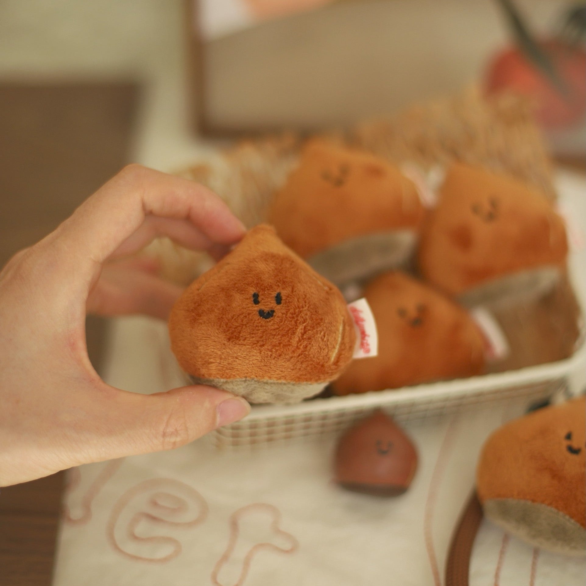 LuLuFun Studio Chestnut Plush Bag Charm – Cute Soft Mini Keychain Toy