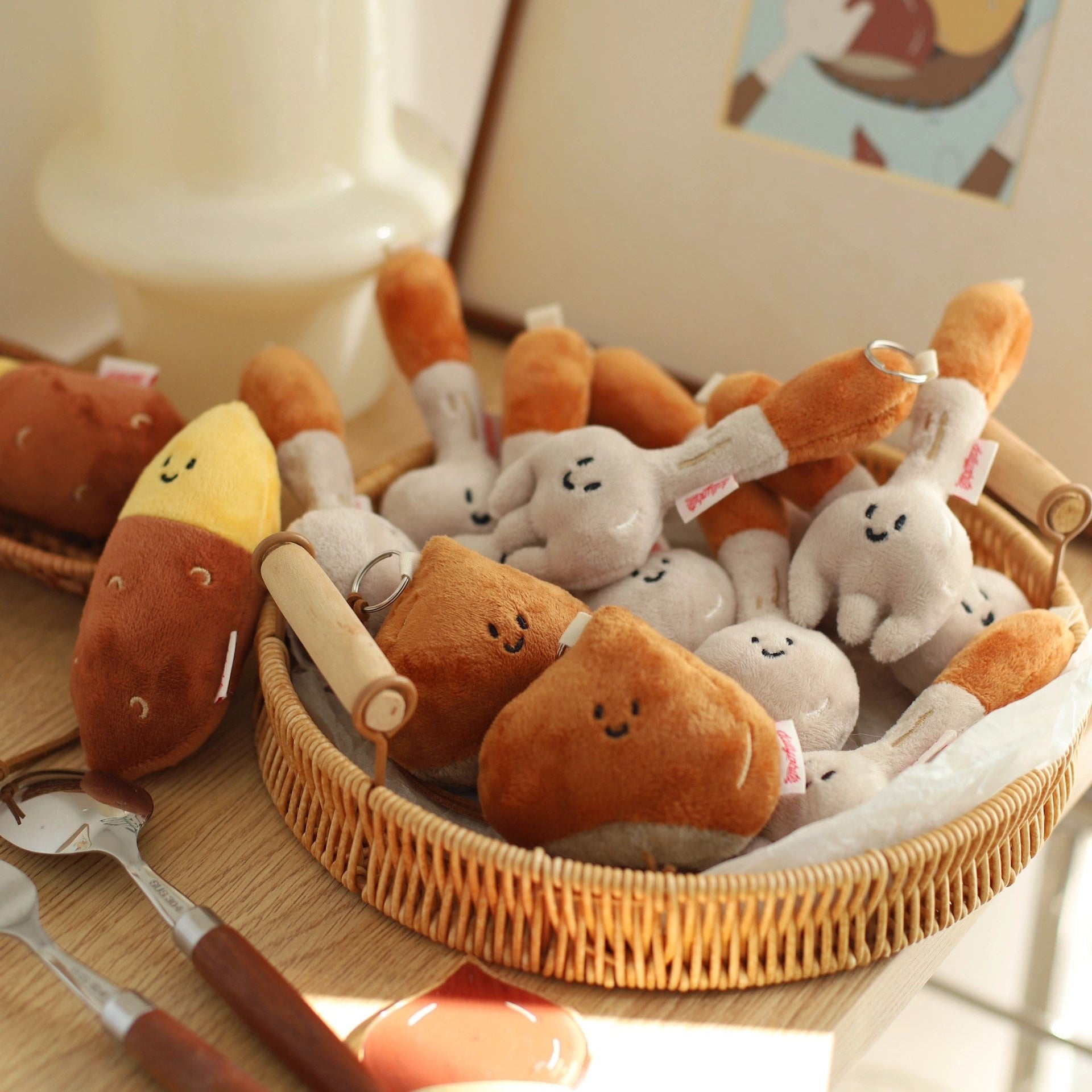 LuLuFun Studio Chestnut Plush Bag Charm – Soft Brown Kawaii Keychain